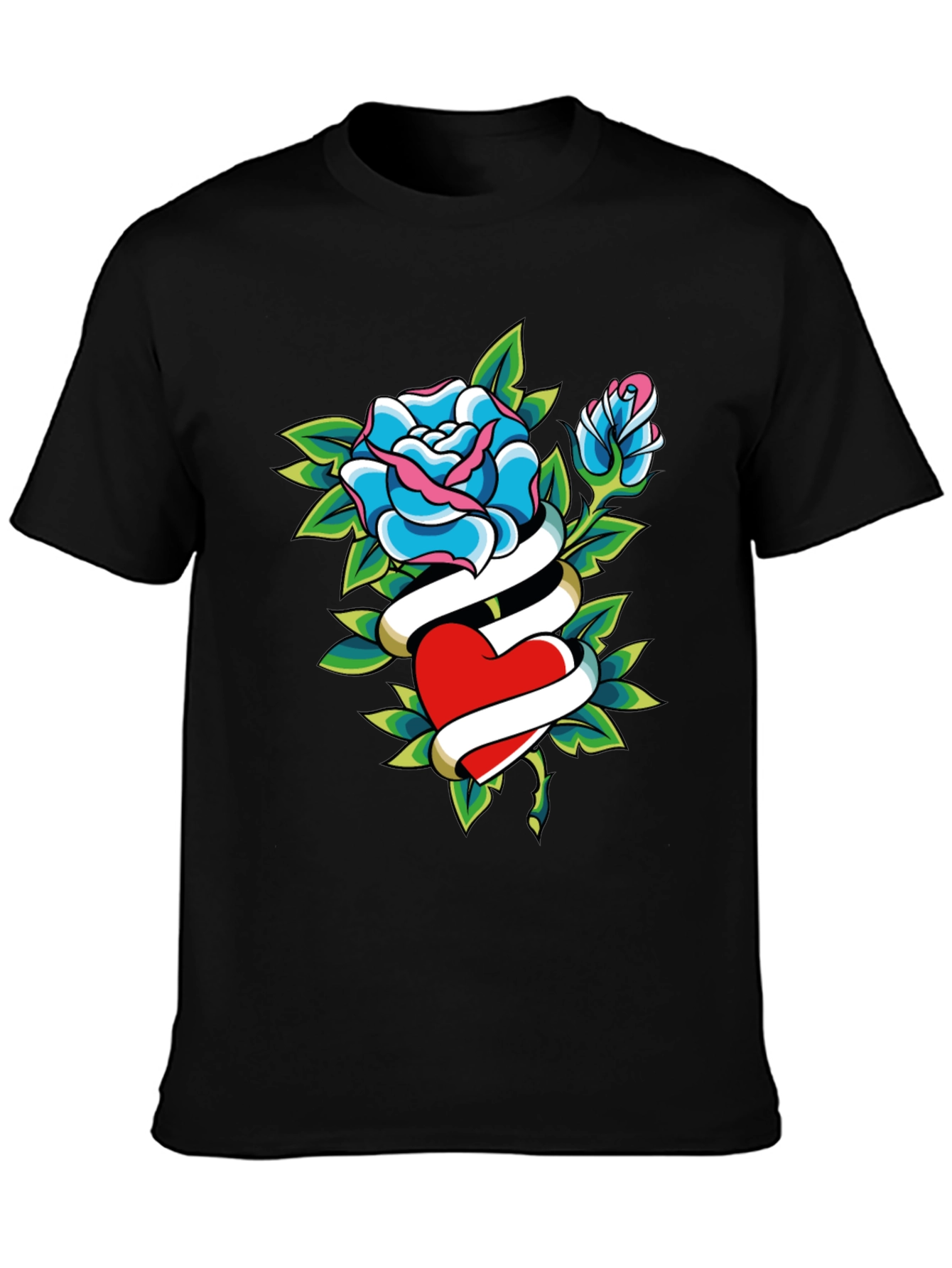Rose Heart Tattoo Graphic T-Shirt