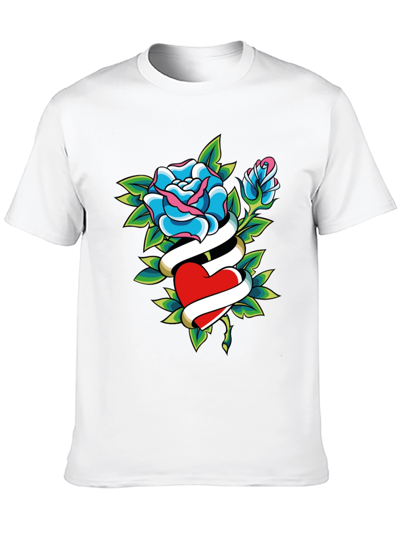 Rose Heart Tattoo Graphic T-Shirt