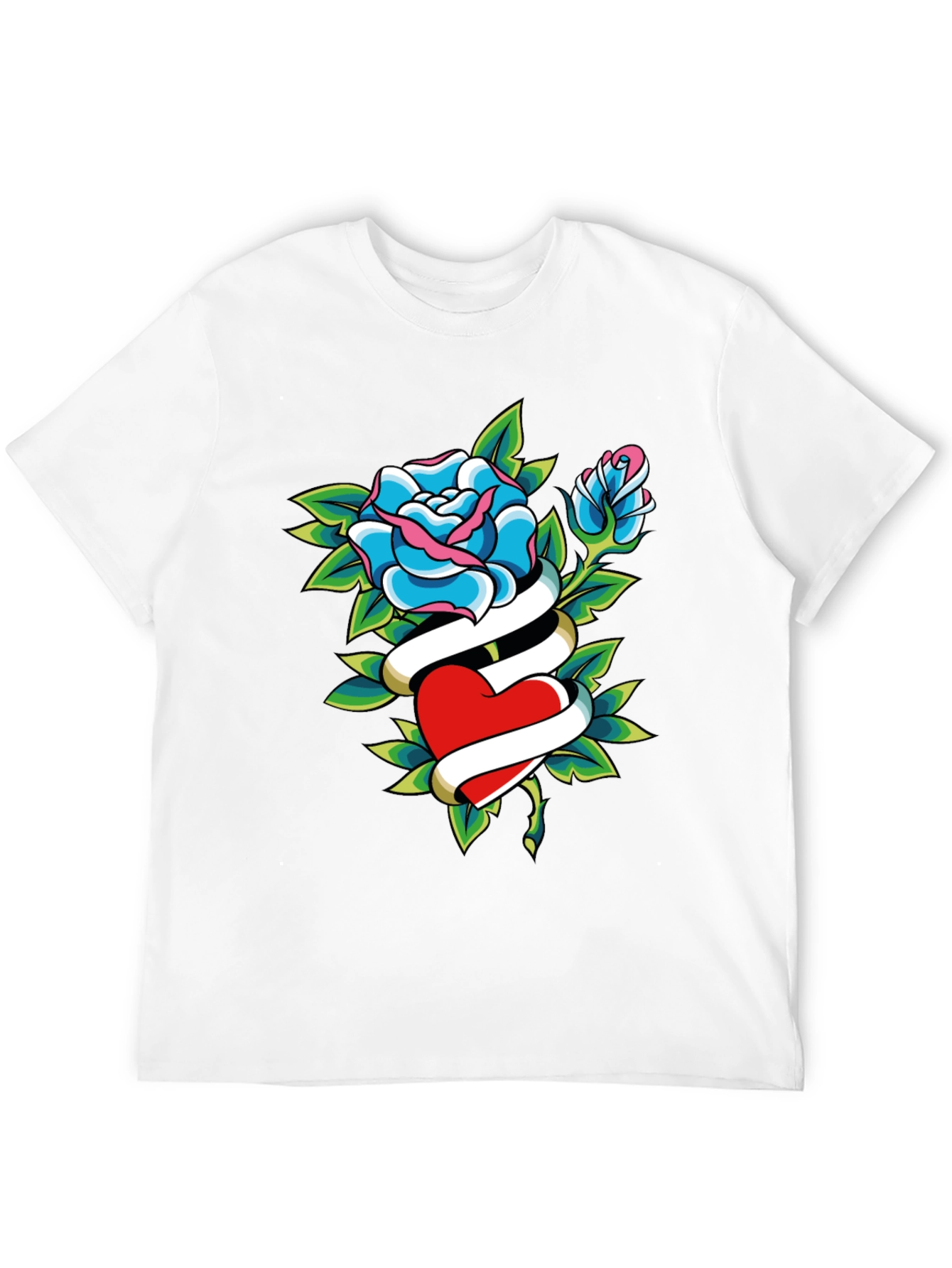 Rose Heart Tattoo Graphic T-Shirt