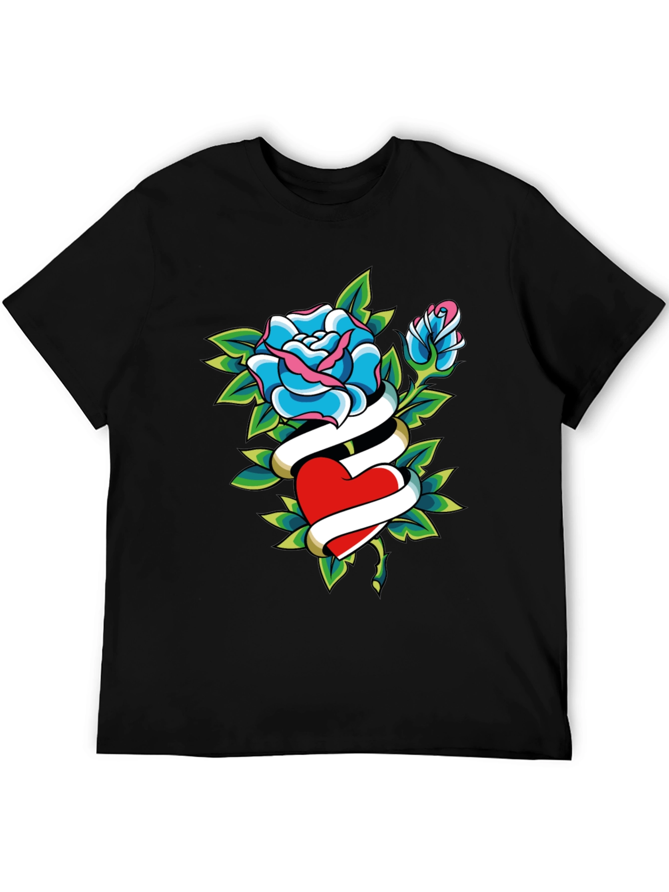 Rose Heart Tattoo Graphic T-Shirt