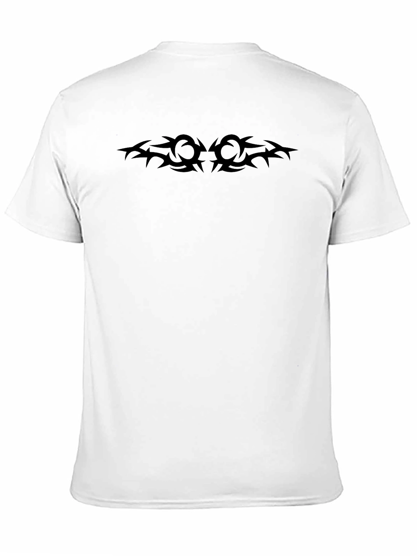 Mens Black Crew Neck T-Shirt with Tribal Design