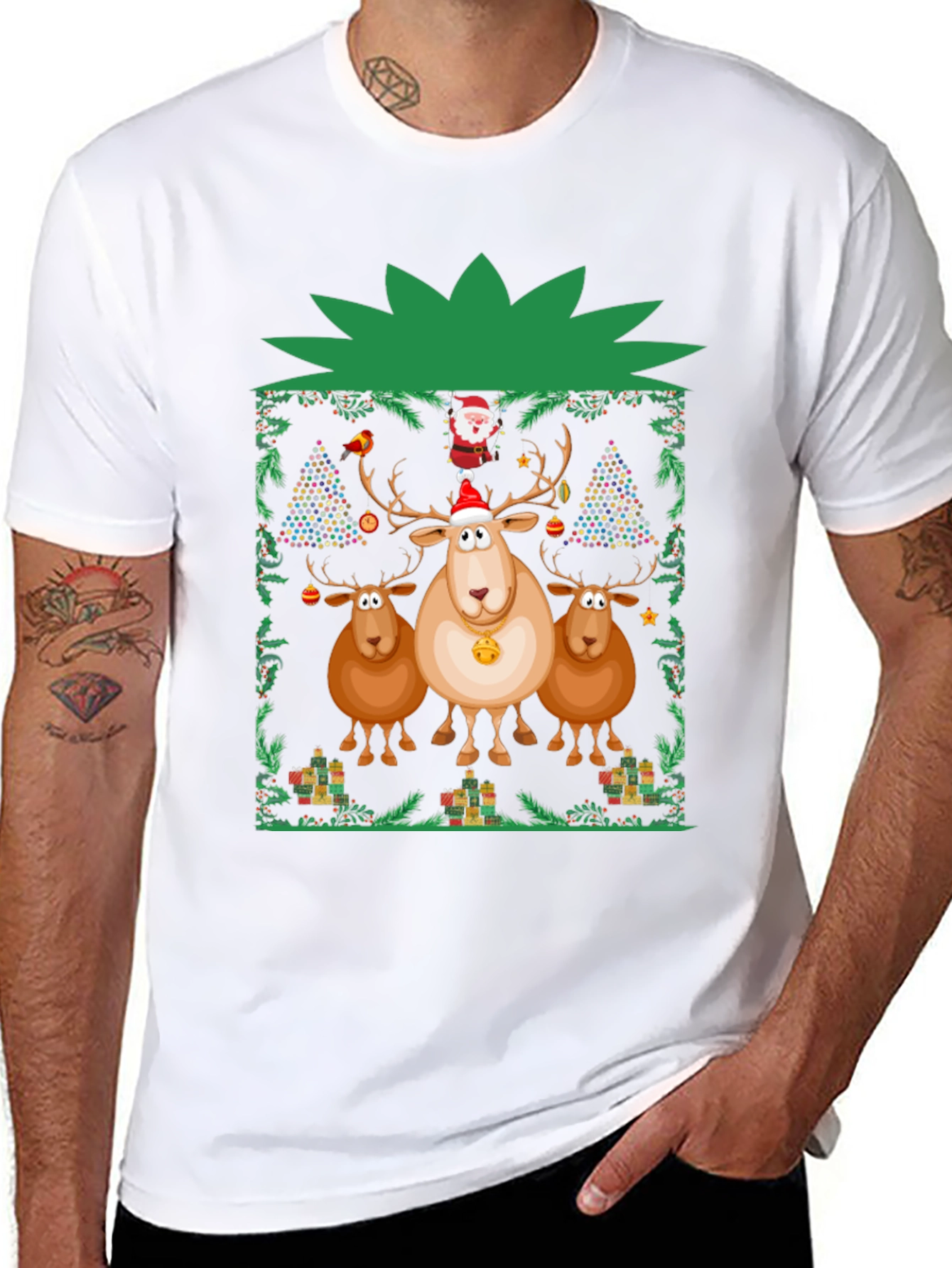 Festive Reindeer Christmas T-Shirt