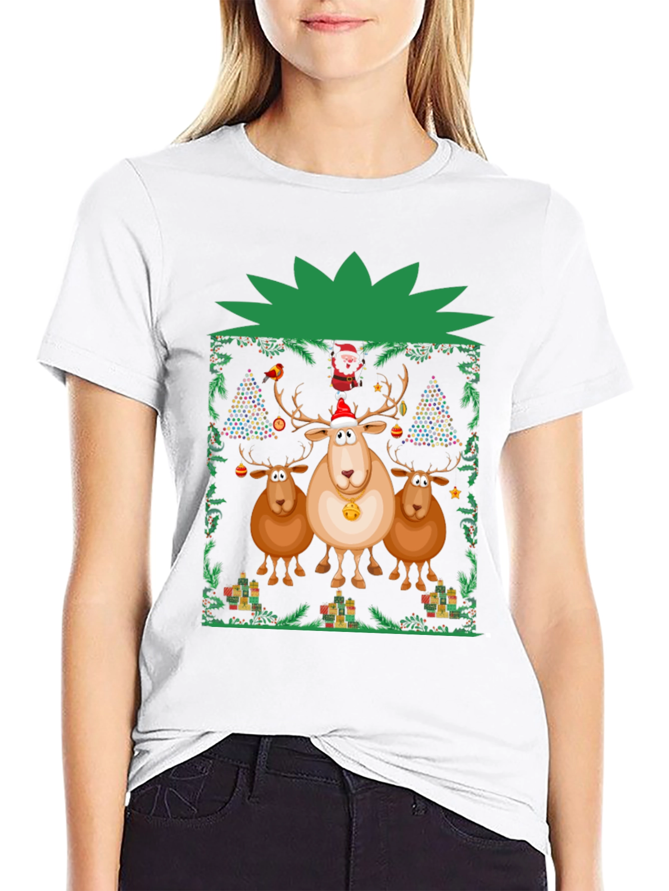 Festive Reindeer Christmas T-Shirt