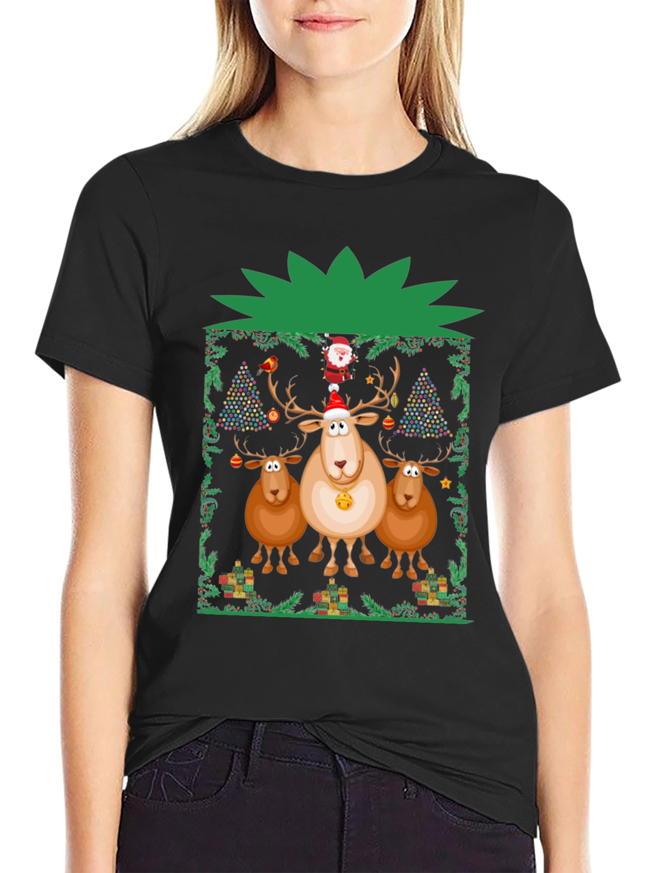 Festive Reindeer Christmas T-Shirt