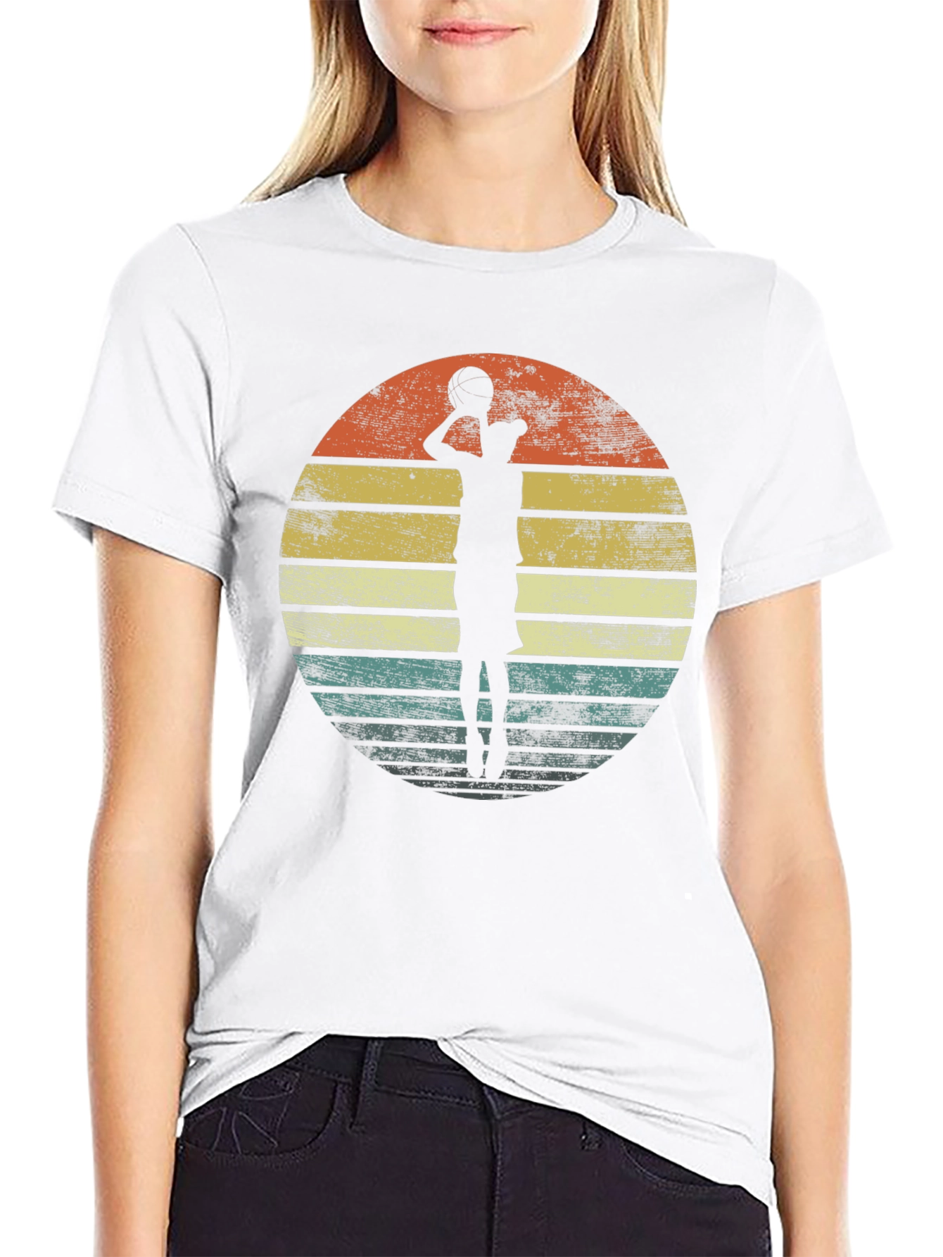 Retro Basketball Player Graphic T-Shirt