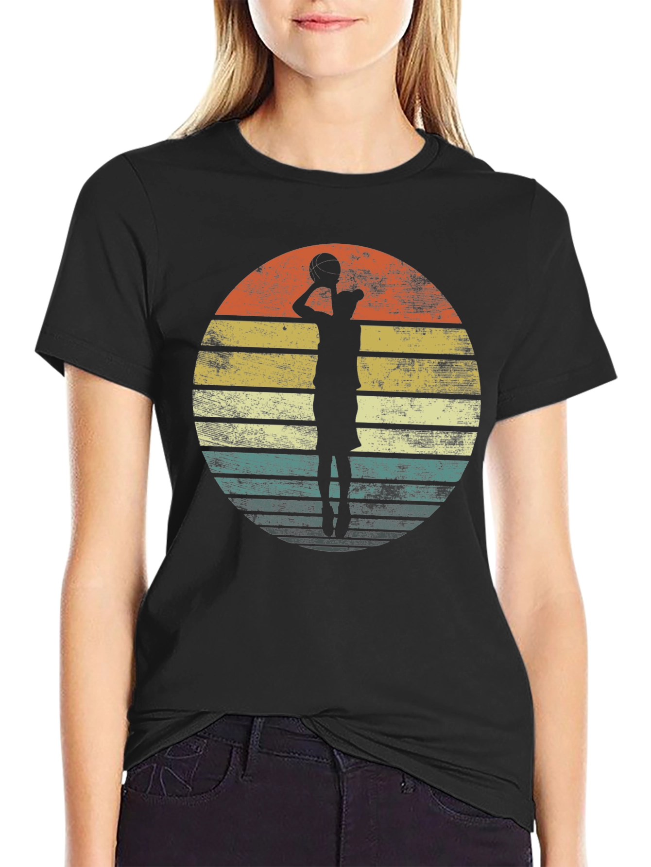 Retro Basketball Player Graphic T-Shirt
