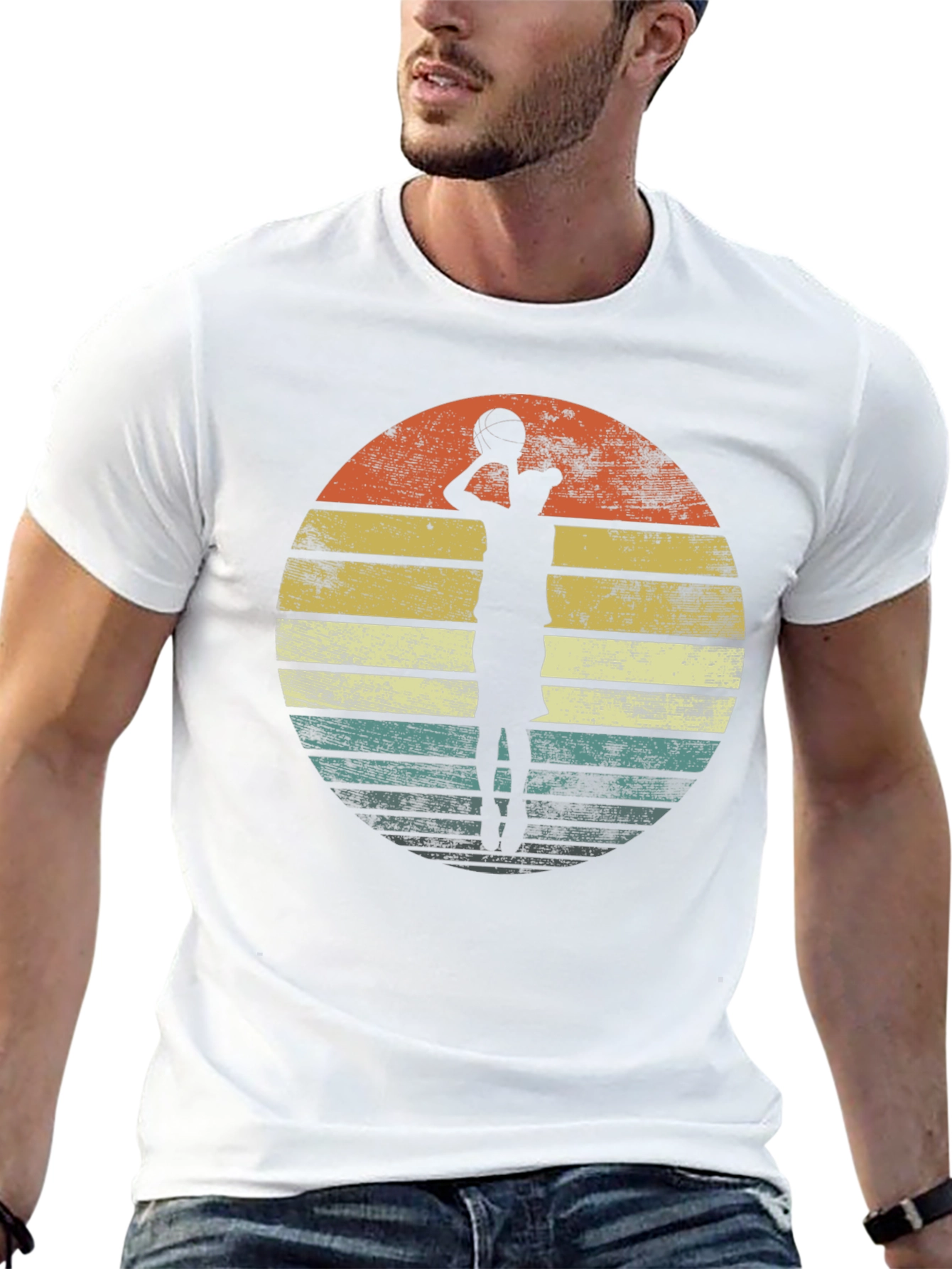Retro Basketball Player Graphic T-Shirt
