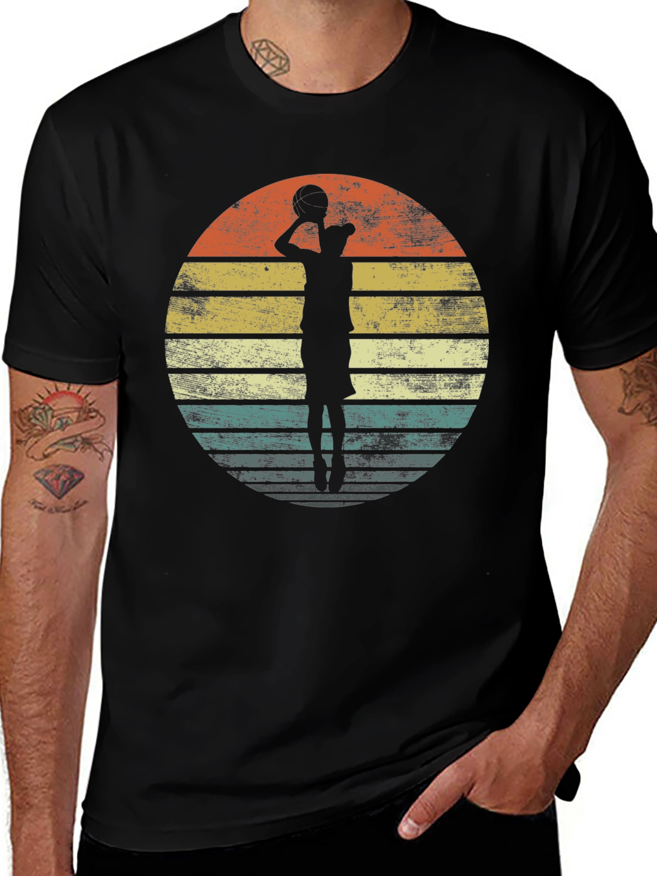 Retro Basketball Player Graphic T-Shirt