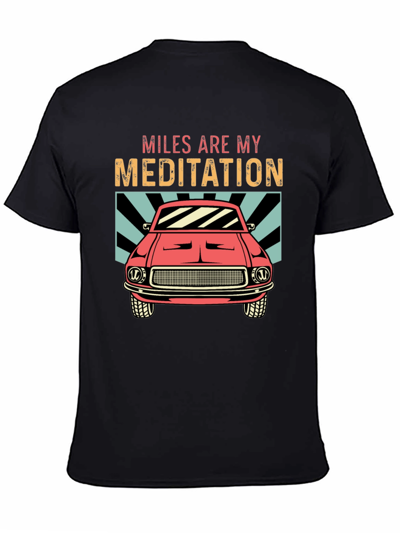 Miles Are My Meditation Car Graphic Tee - Black