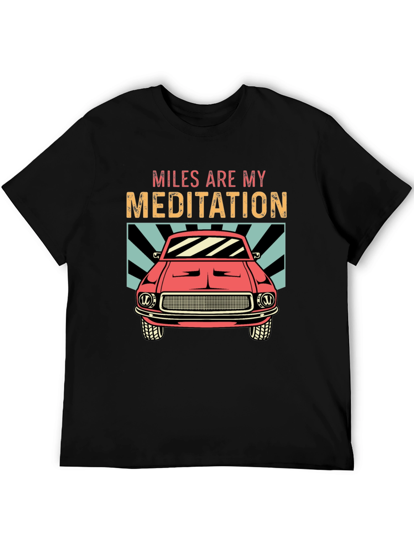 Miles Are My Meditation Car Graphic Tee - Black