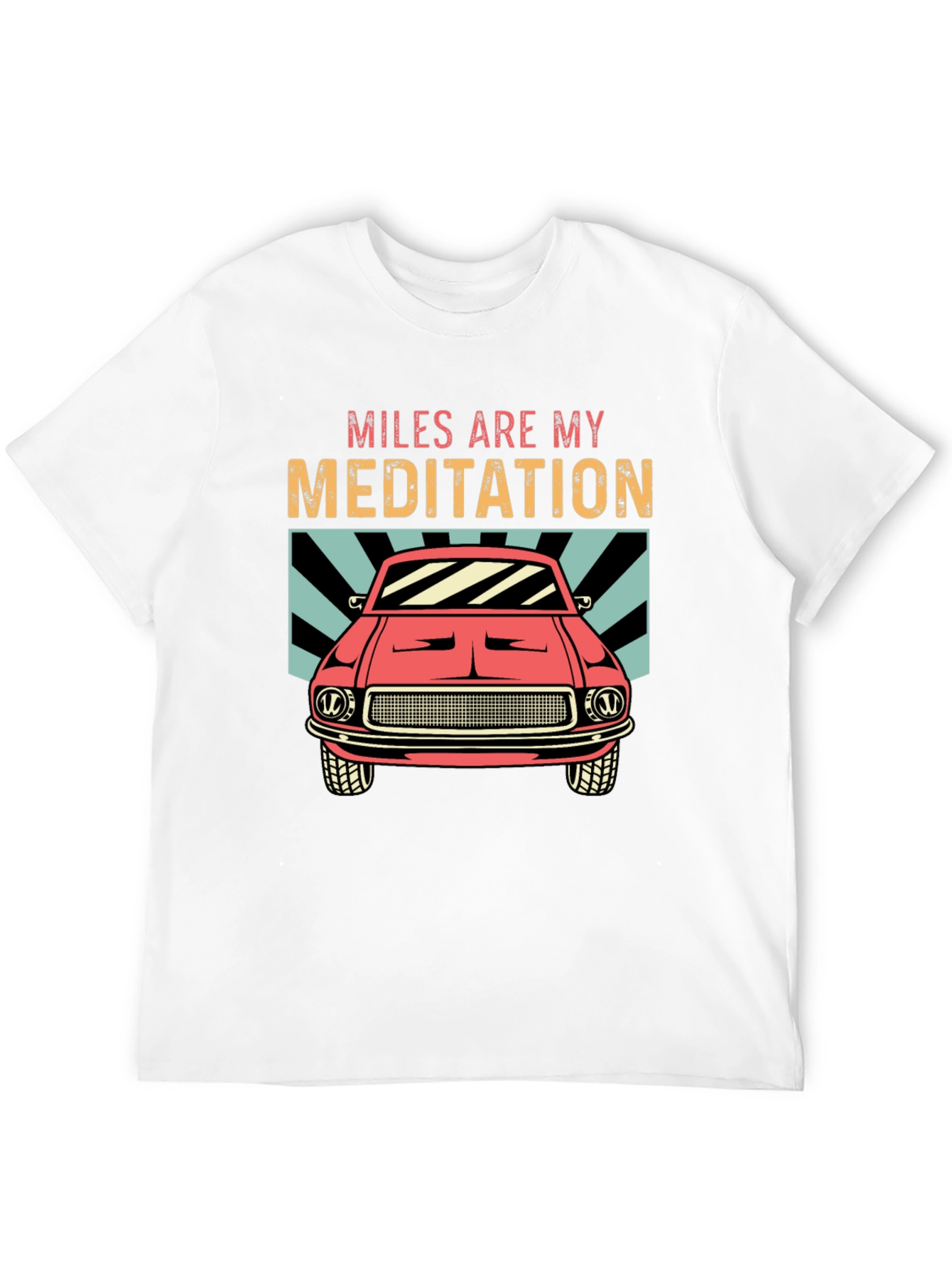 Miles Are My Meditation Car Graphic Tee - Black