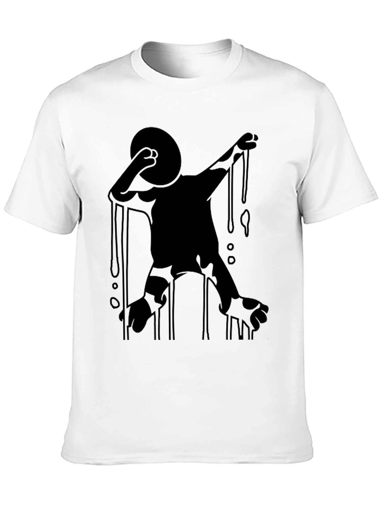 Abstract Dripping Figure Black Graphic Tee