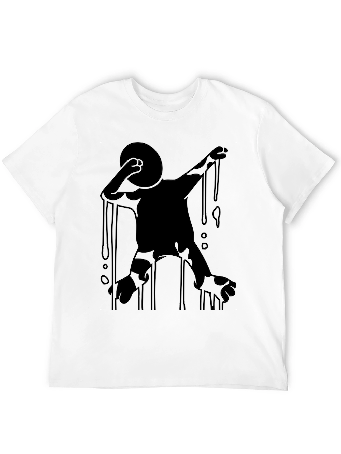Abstract Dripping Figure Black Graphic Tee
