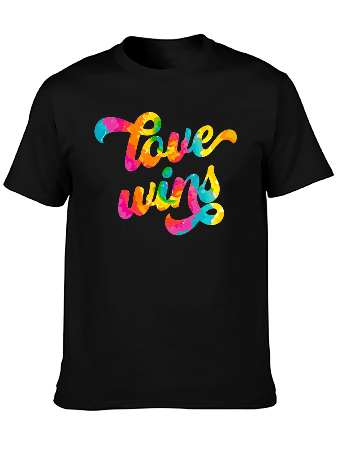 Love Wins Tie Dye Graphic Tee - Black