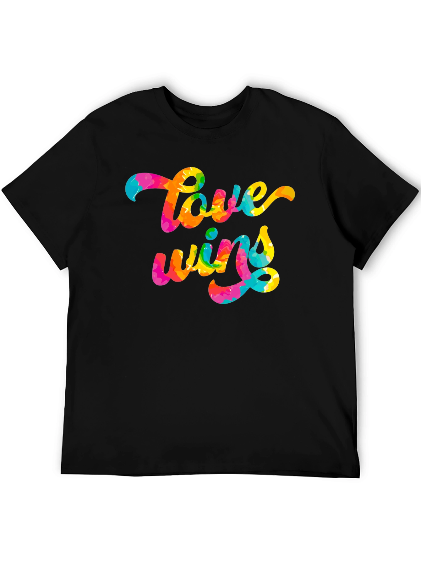 Love Wins Tie Dye Graphic Tee - Black