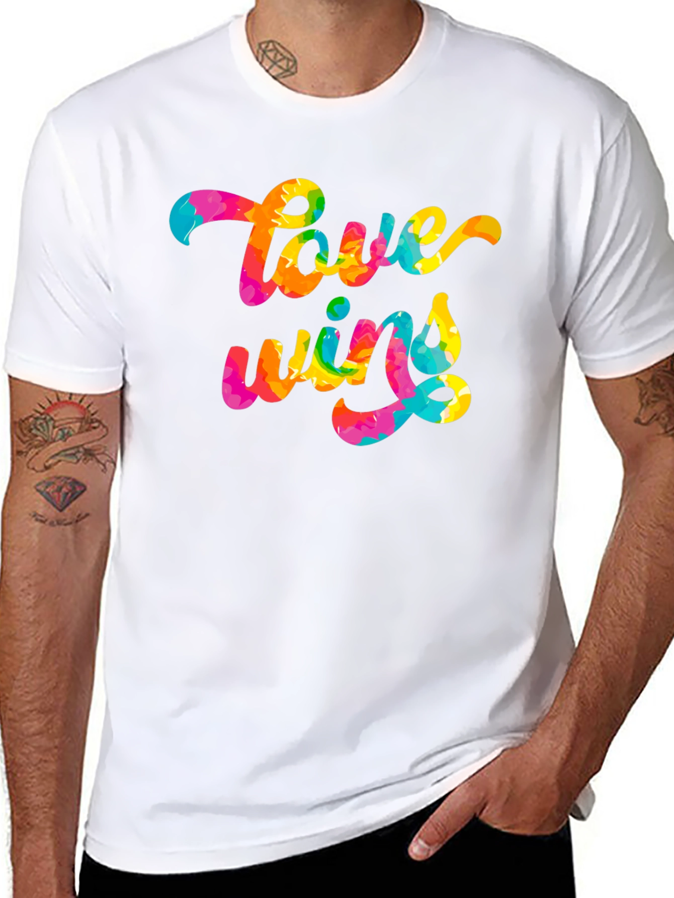 Love Wins Tie Dye Graphic Tee - Black