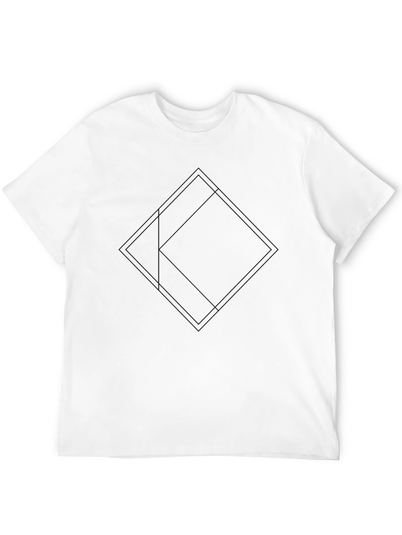 Mens Black Geometric Graphic T-Shirt
