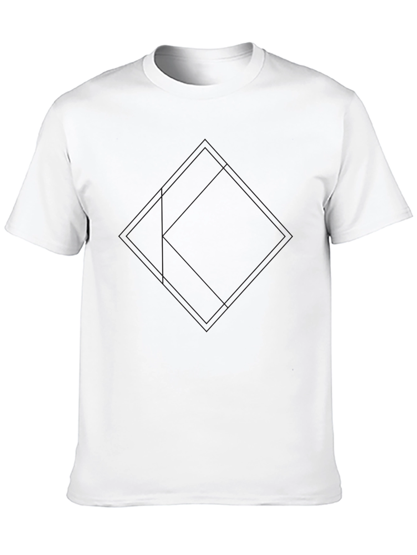 Mens Black Geometric Graphic T-Shirt