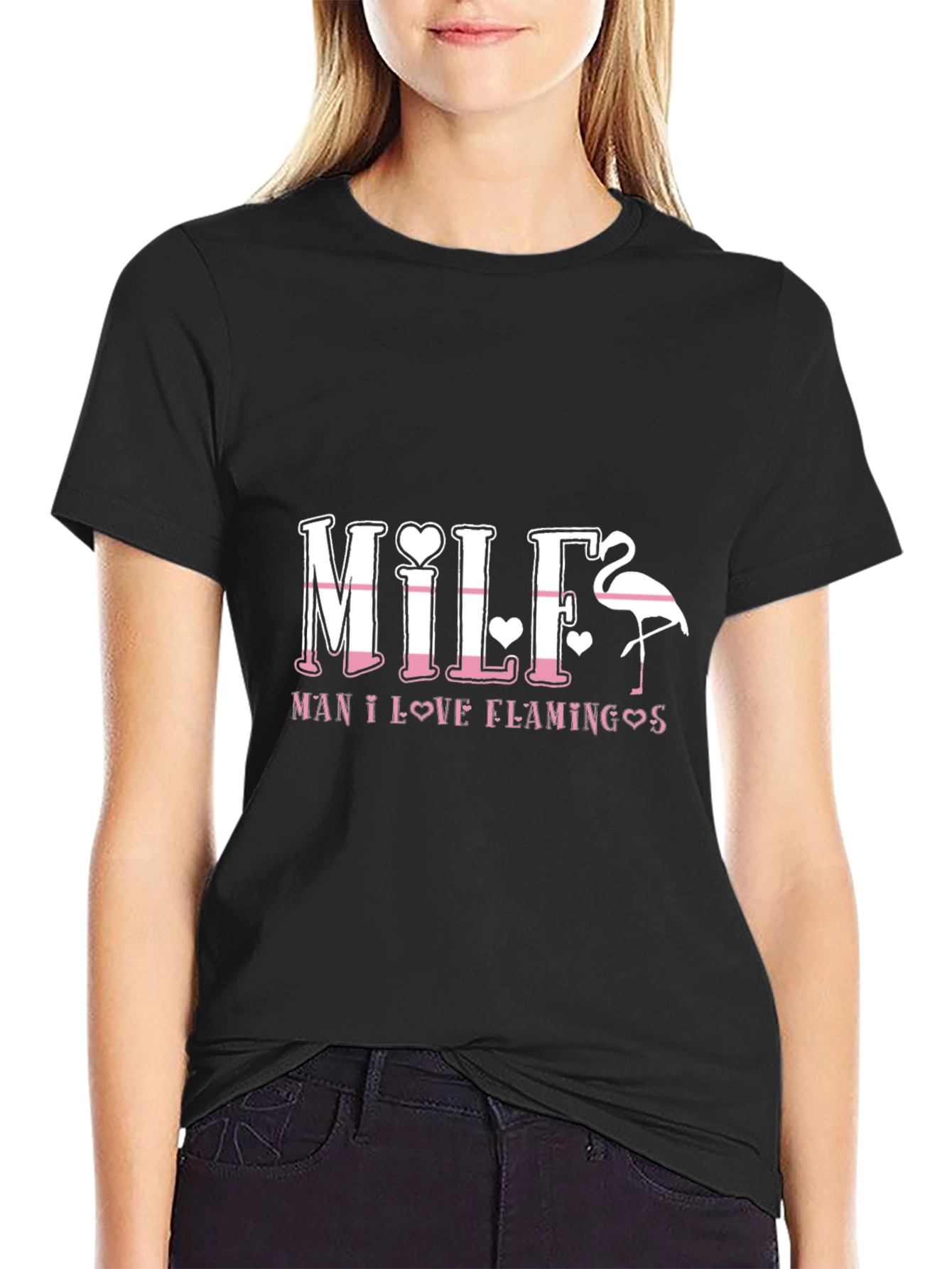 Man I Love Flamingos MILF Graphic T-Shirt