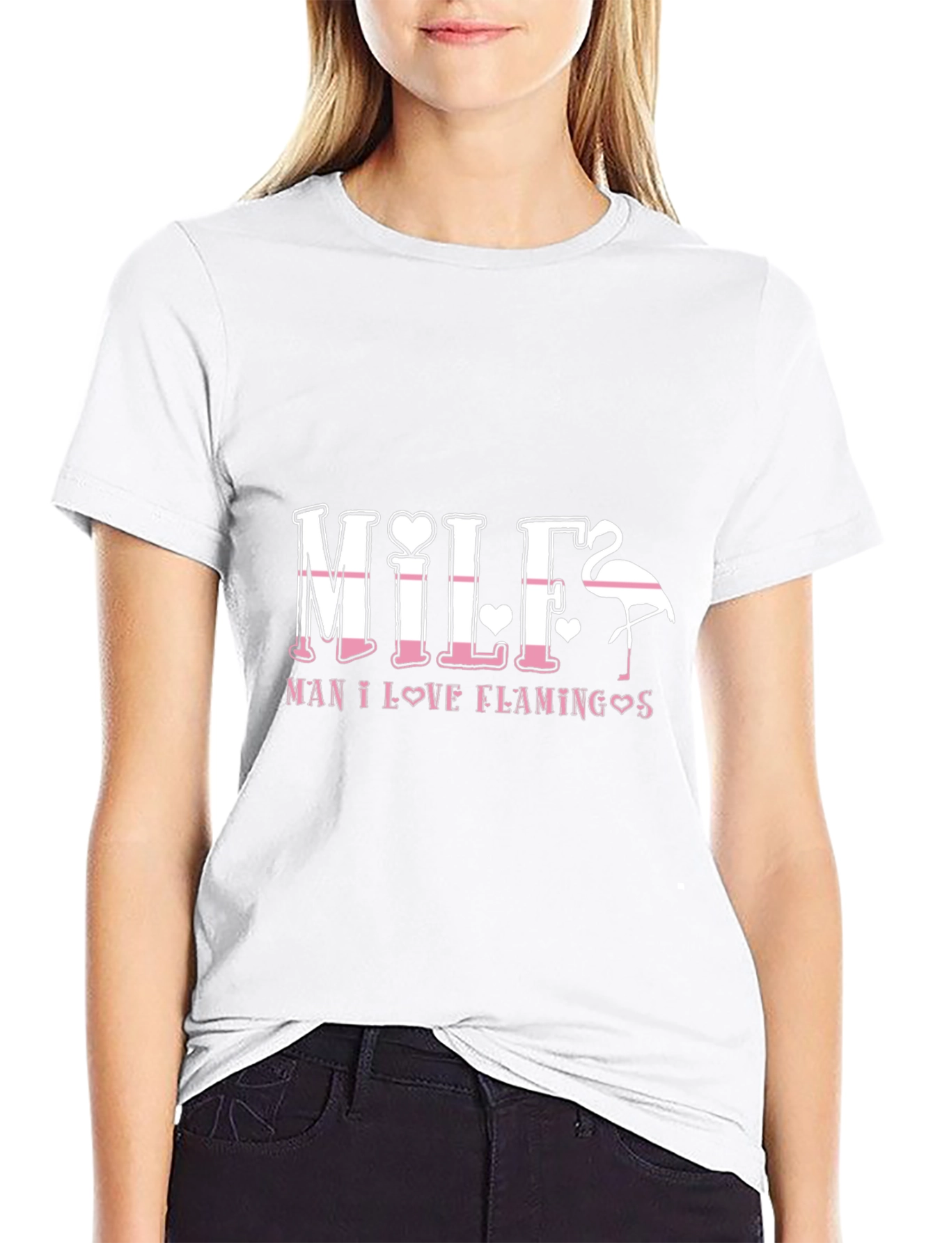 Man I Love Flamingos MILF Graphic T-Shirt