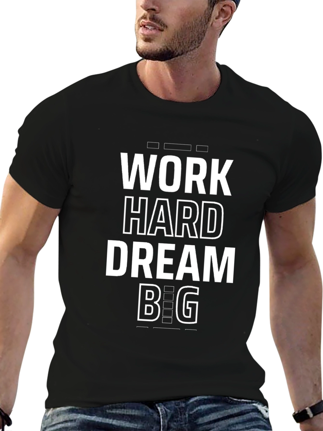 Work Hard Dream Big Black Graphic Tee
