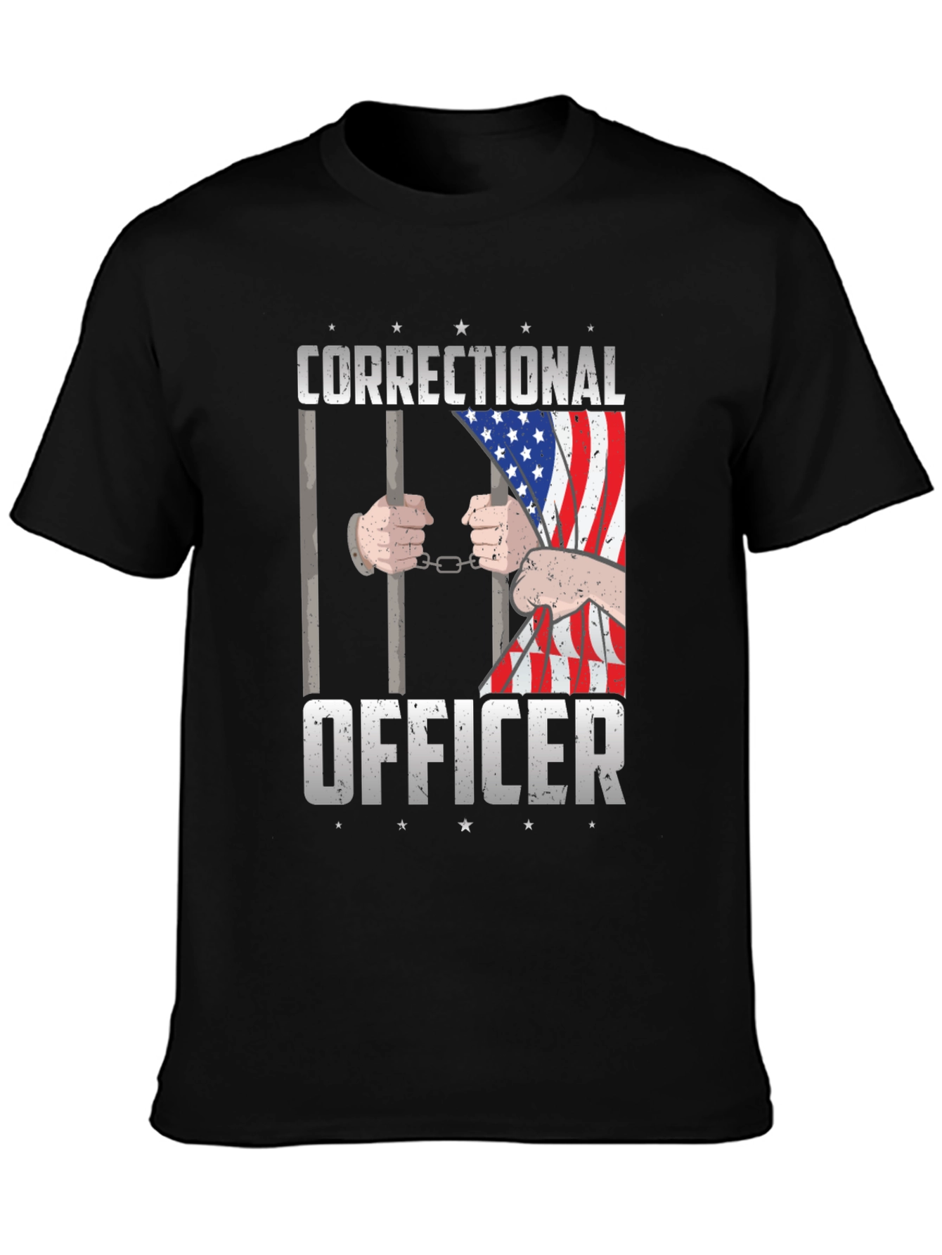 Correctional Officer American Flag Graphic T-Shirt