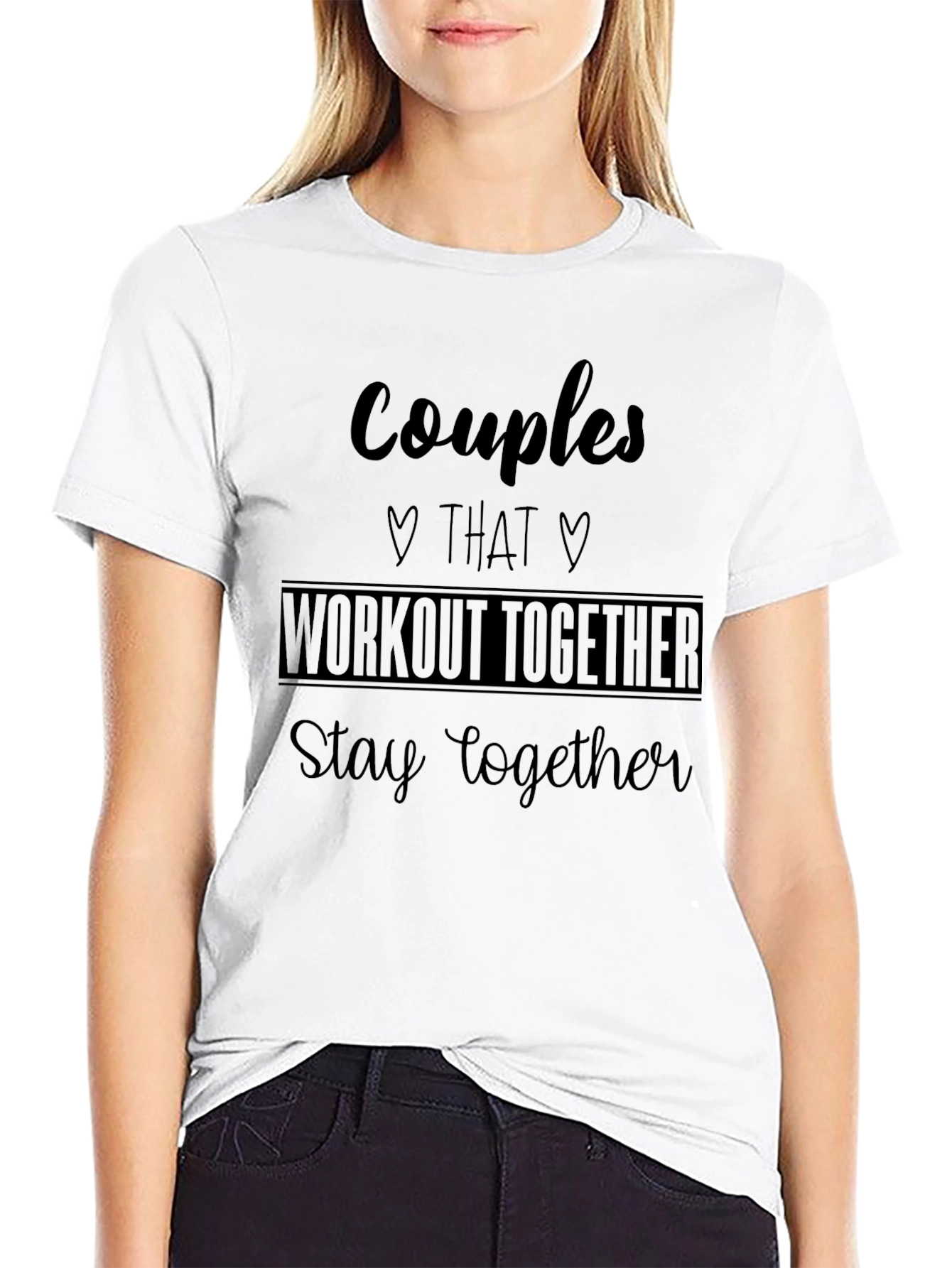 Couples Workout Together T-Shirt - Matching Gym Apparel
