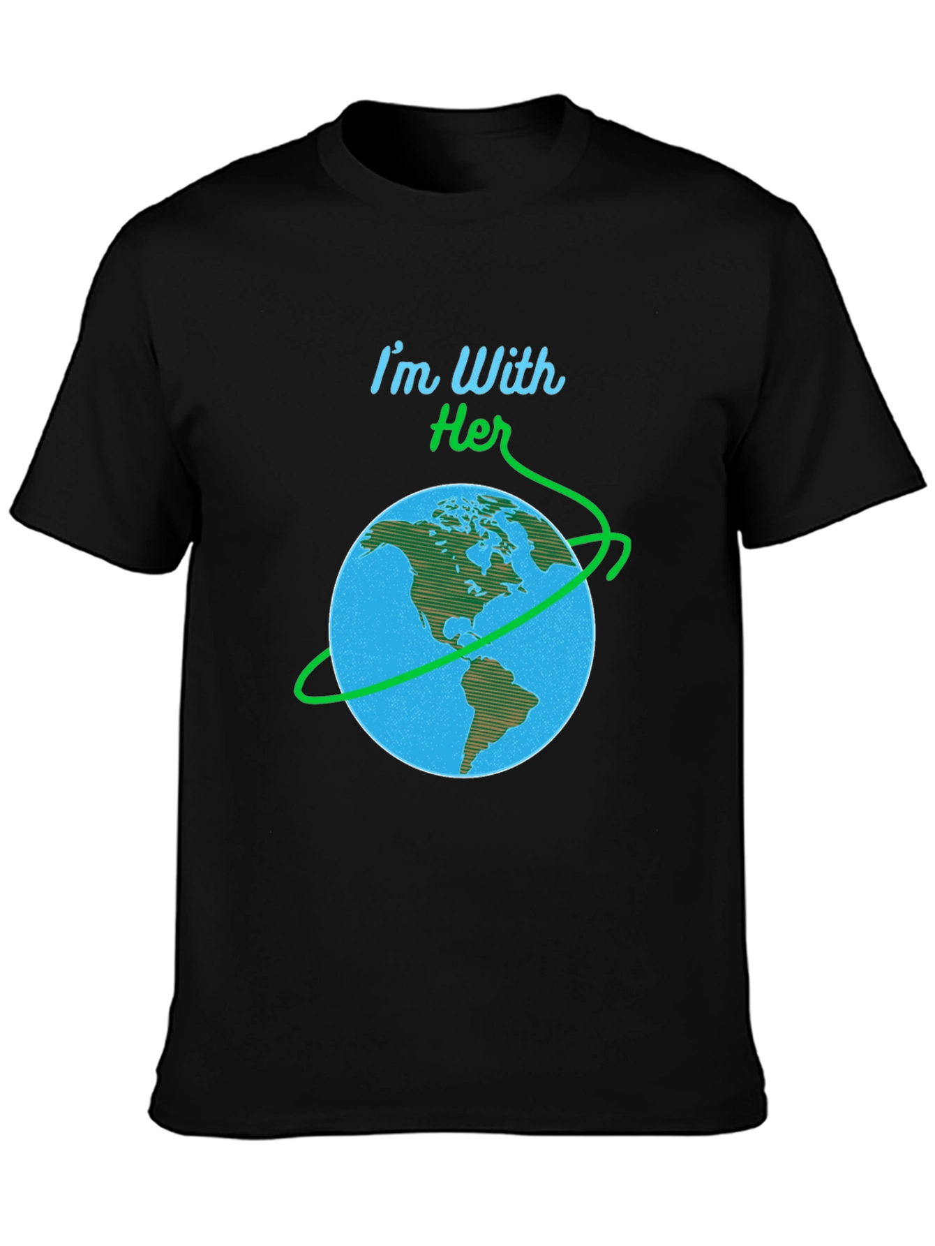 Im With Her Earth Graphic Black T-Shirt