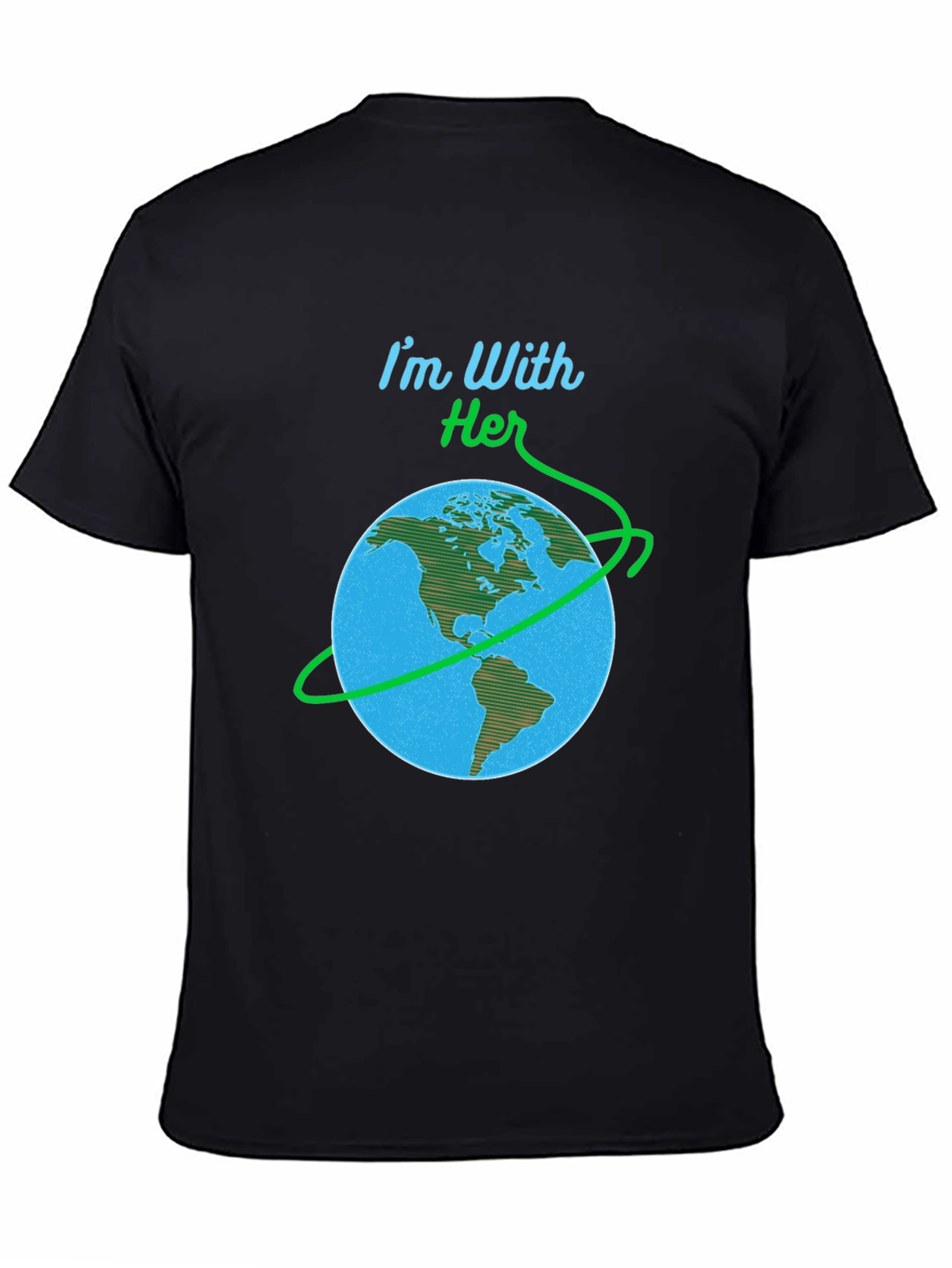 Im With Her Earth Graphic Black T-Shirt