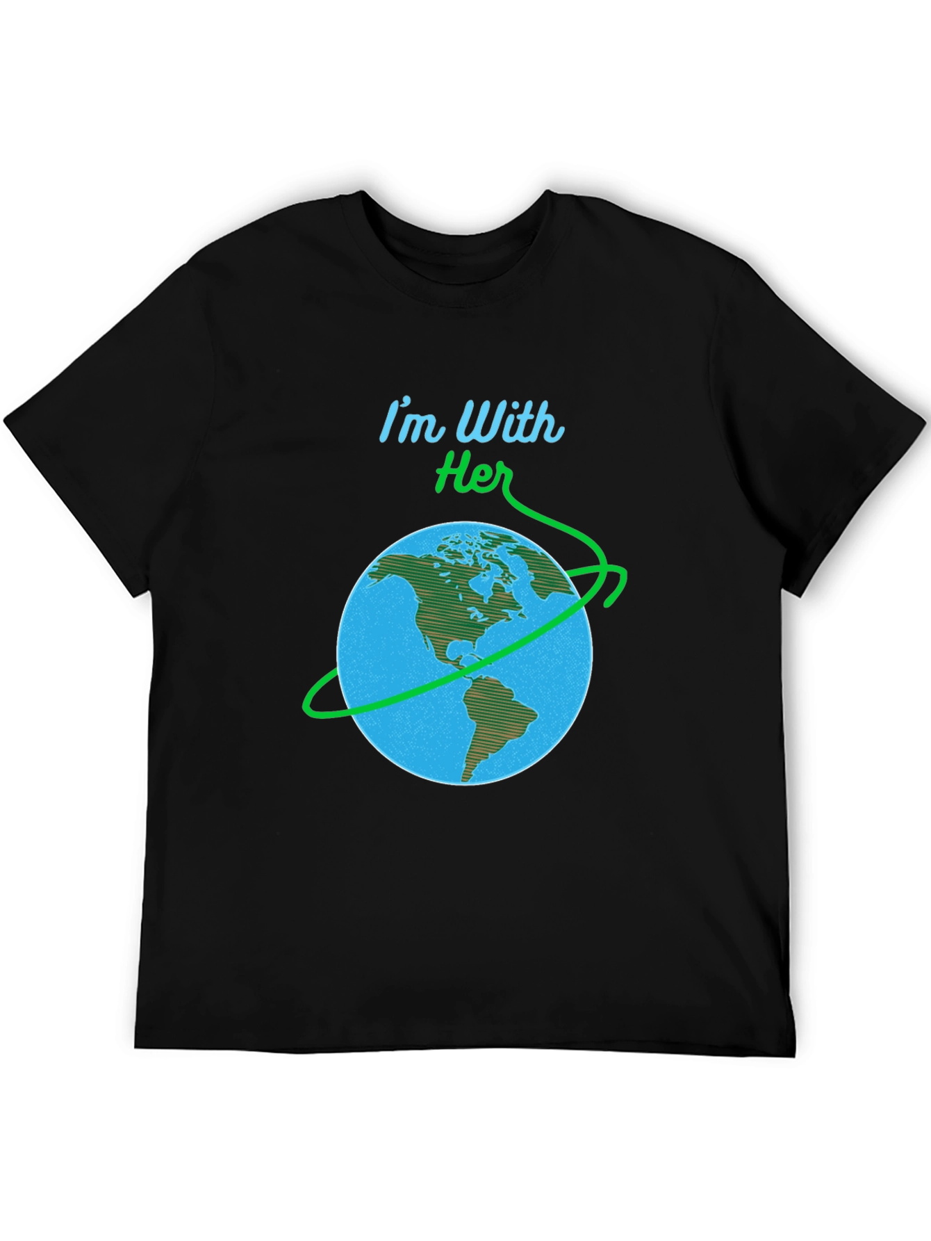 Im With Her Earth Graphic Black T-Shirt