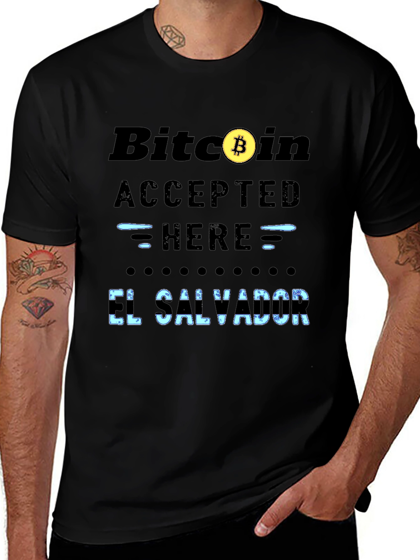 Bitcoin Accepted Here El Salvador T-Shirt