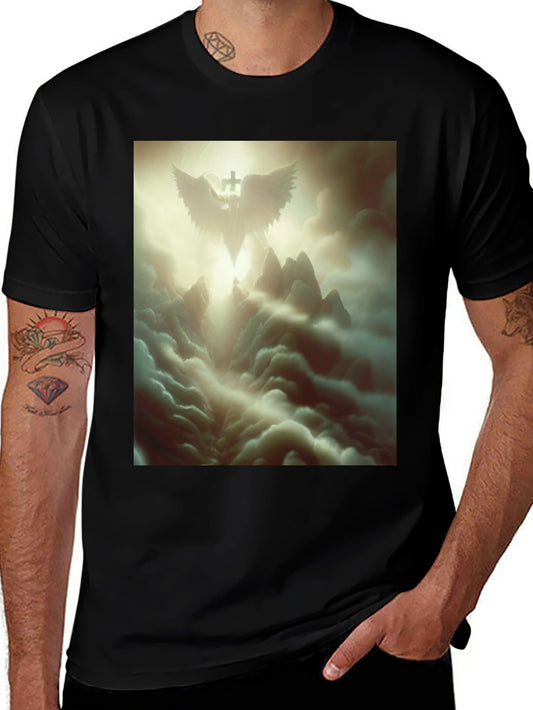 Angel Wings Graphic Print Black T-Shirt