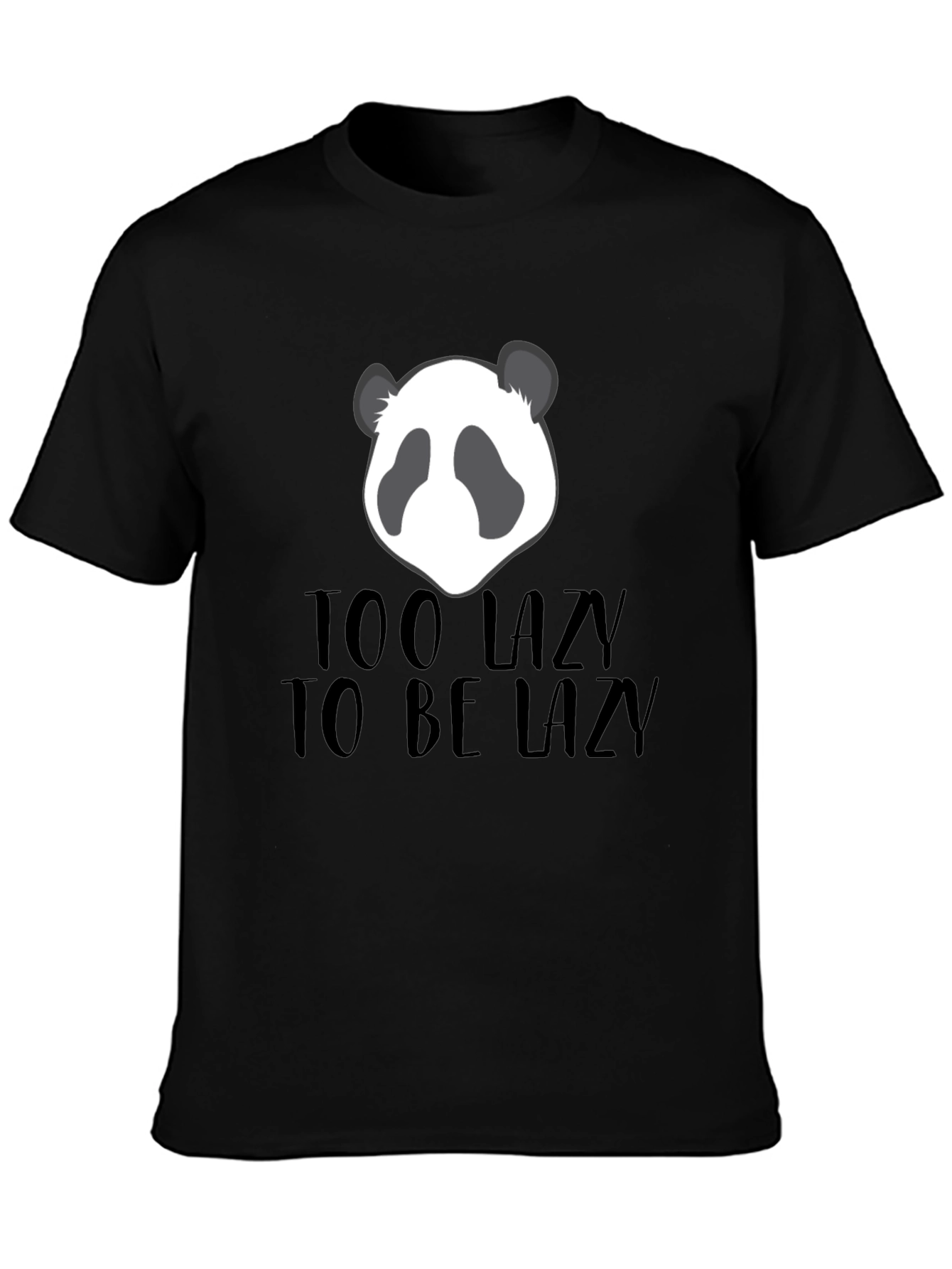 Too Lazy Panda Graphic Tee - Mens Black T-Shirt