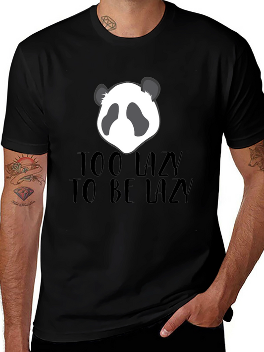 Too Lazy Panda Graphic Tee - Mens Black T-Shirt