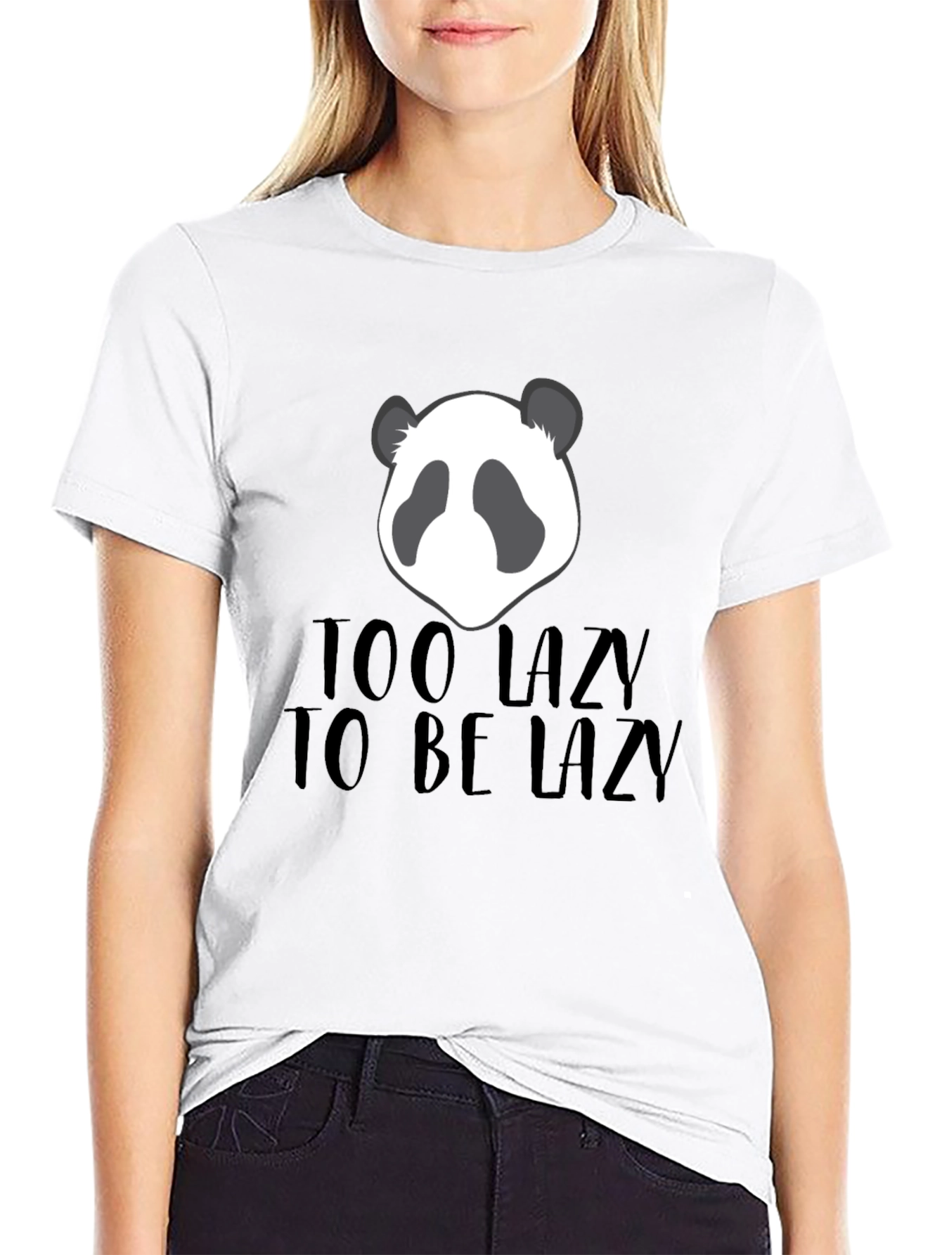 Too Lazy Panda Graphic Tee - Mens Black T-Shirt