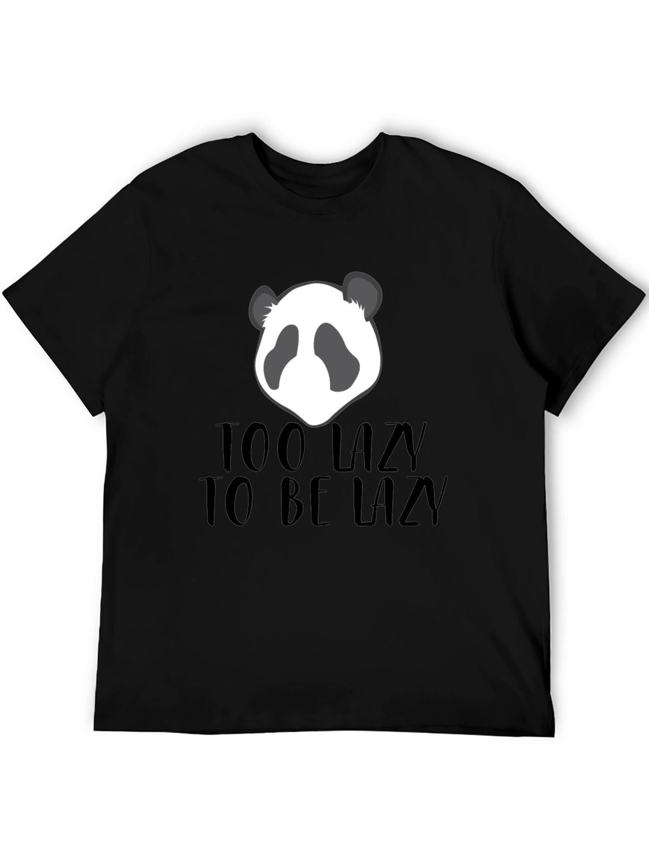 Too Lazy Panda Graphic Tee - Mens Black T-Shirt