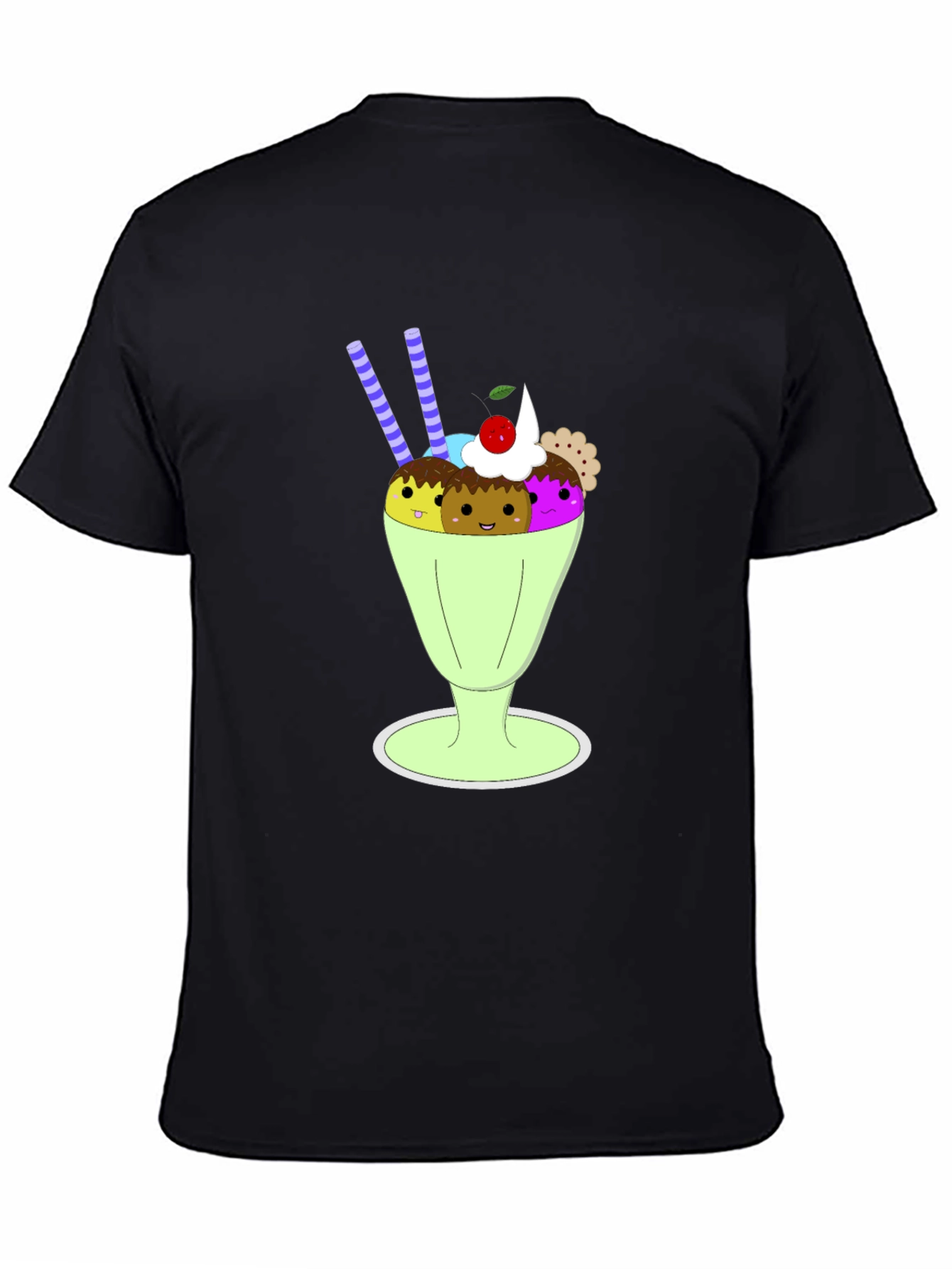 Fun Cartoon Ice Cream Sundae Graphic Tee