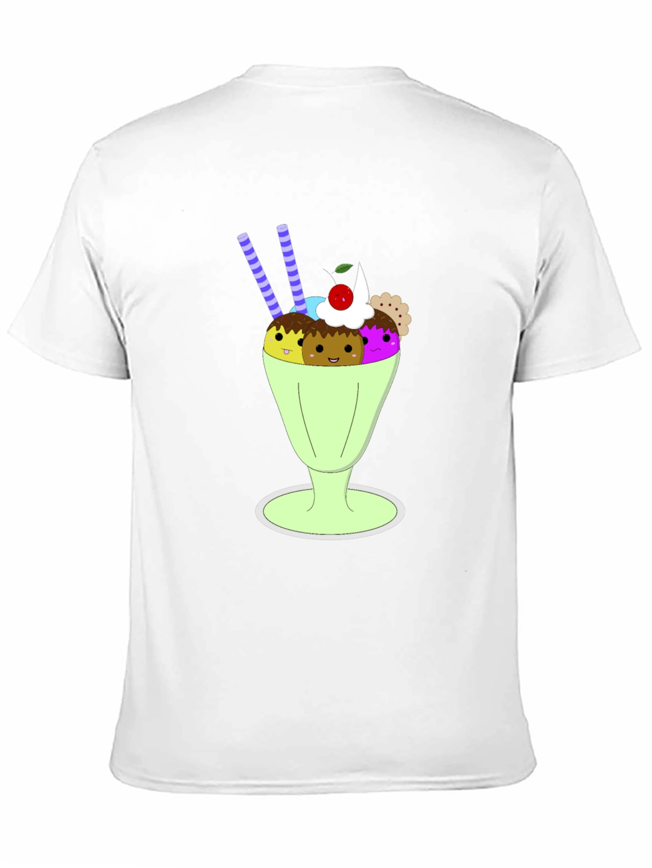Fun Cartoon Ice Cream Sundae Graphic Tee