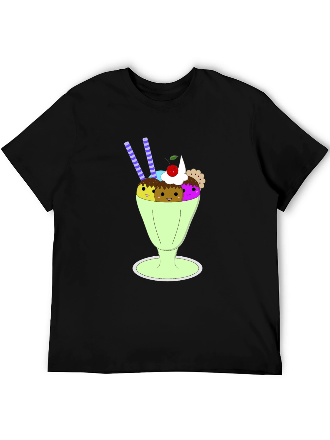 Fun Cartoon Ice Cream Sundae Graphic Tee