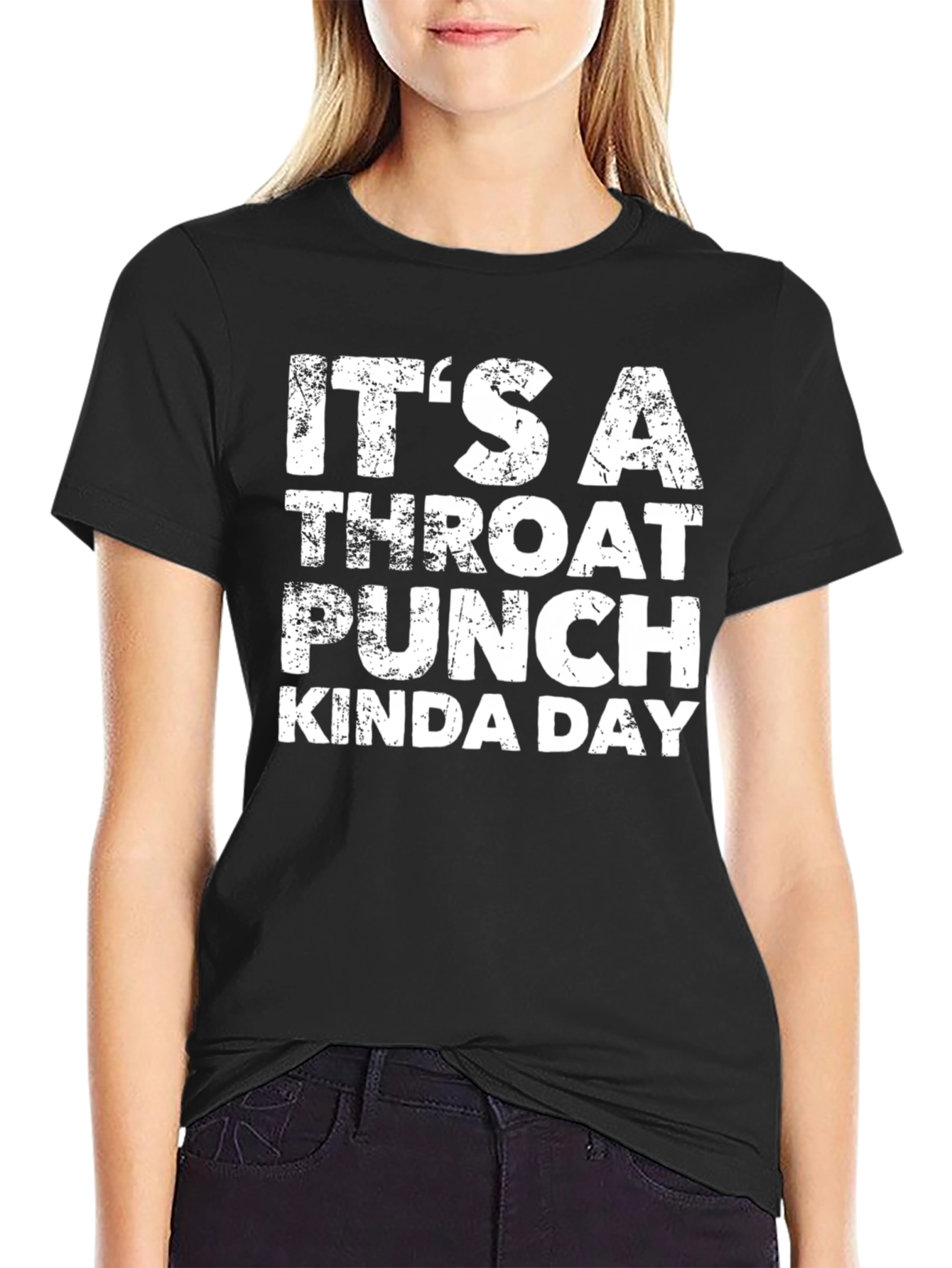Throat Punch Kinda Day T-Shirt Funny Sarcastic Tee