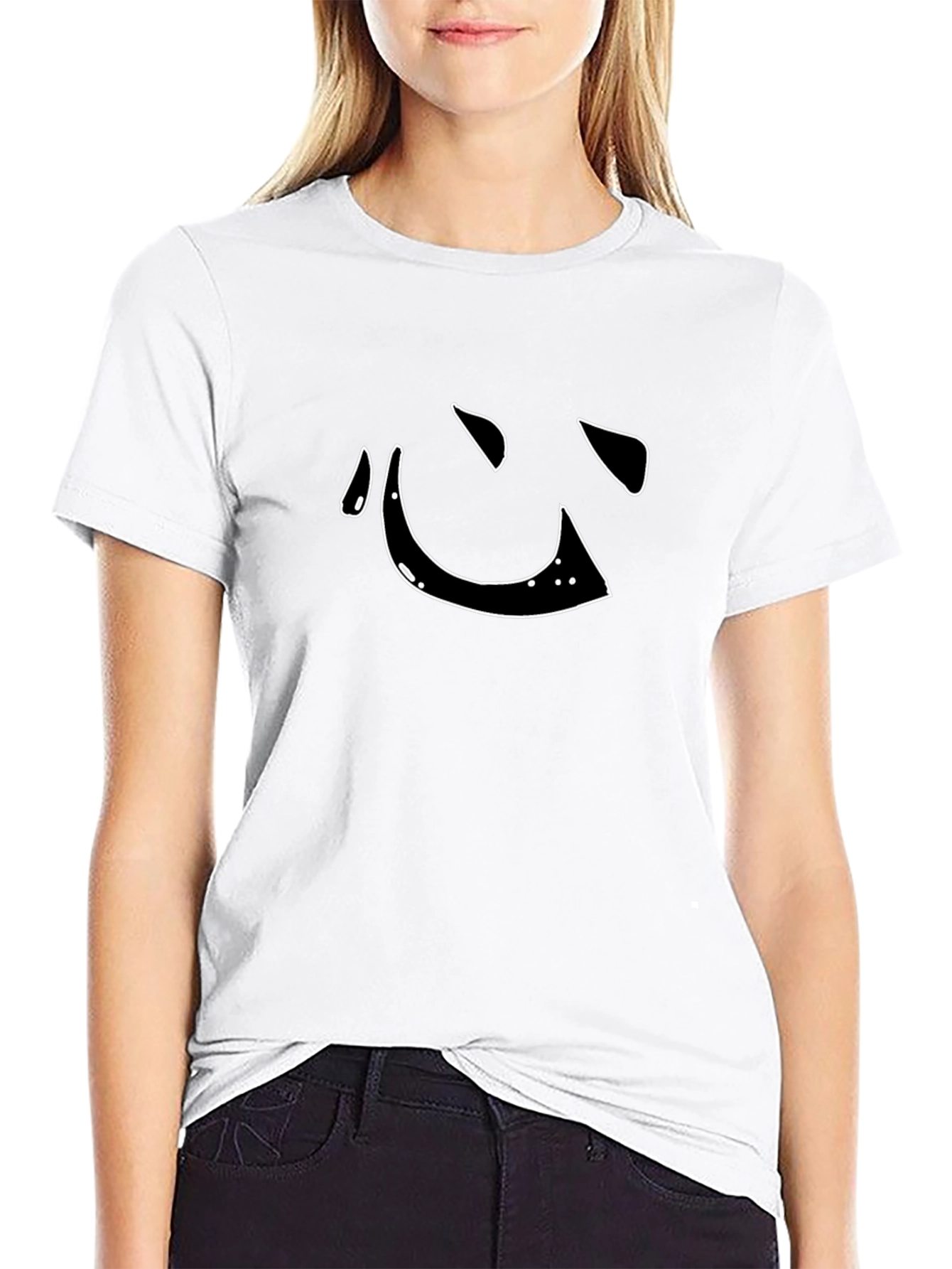 Black Tee with Minimalist Heart Graphic