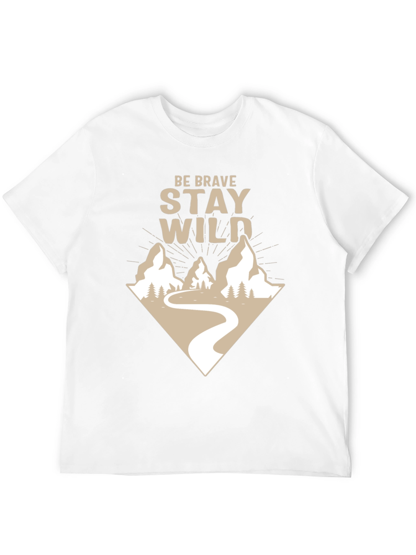 Be Brave Stay Wild Adventure Graphic Tee - Black