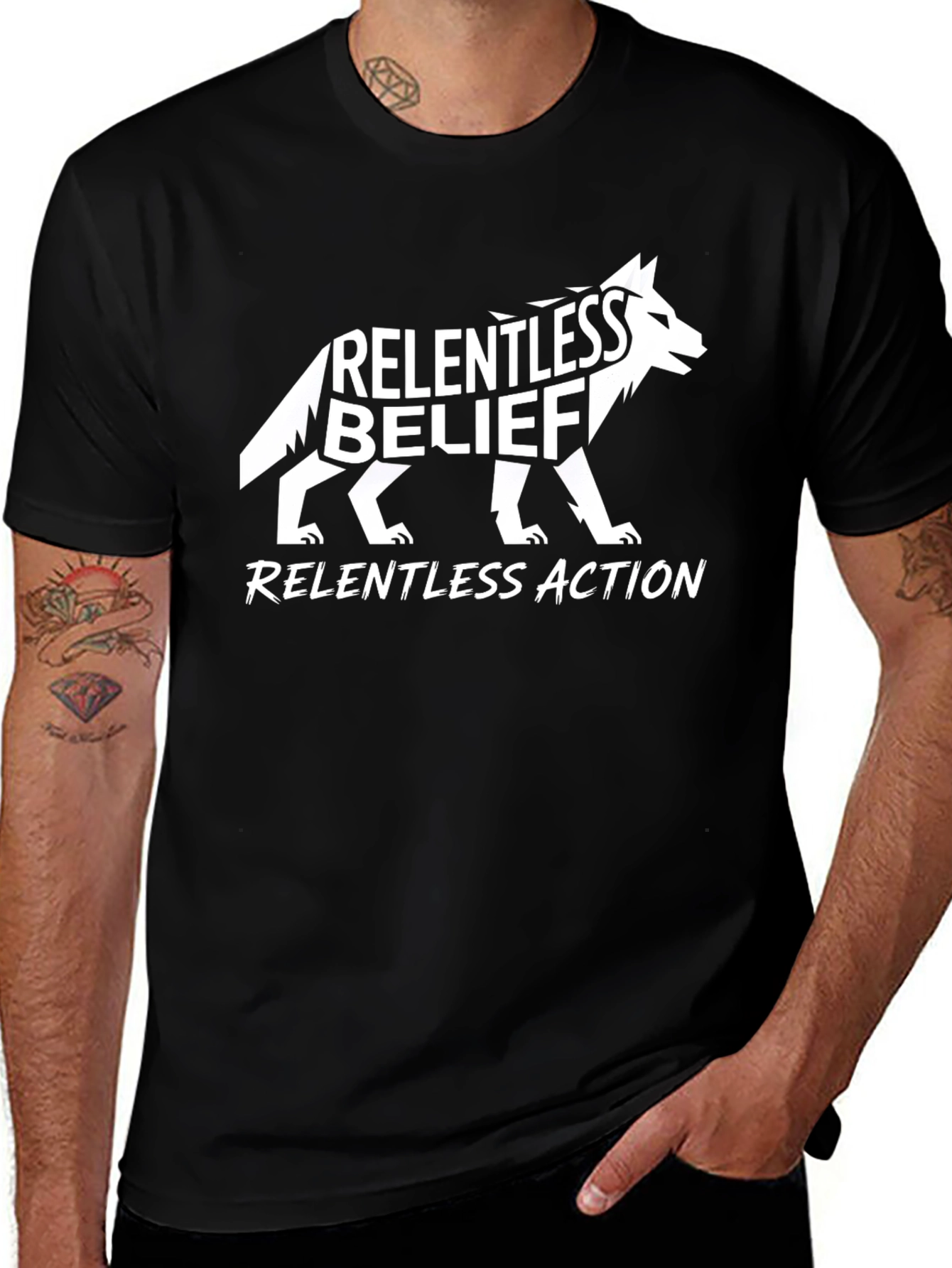Relentless Belief Action Black Graphic Tee