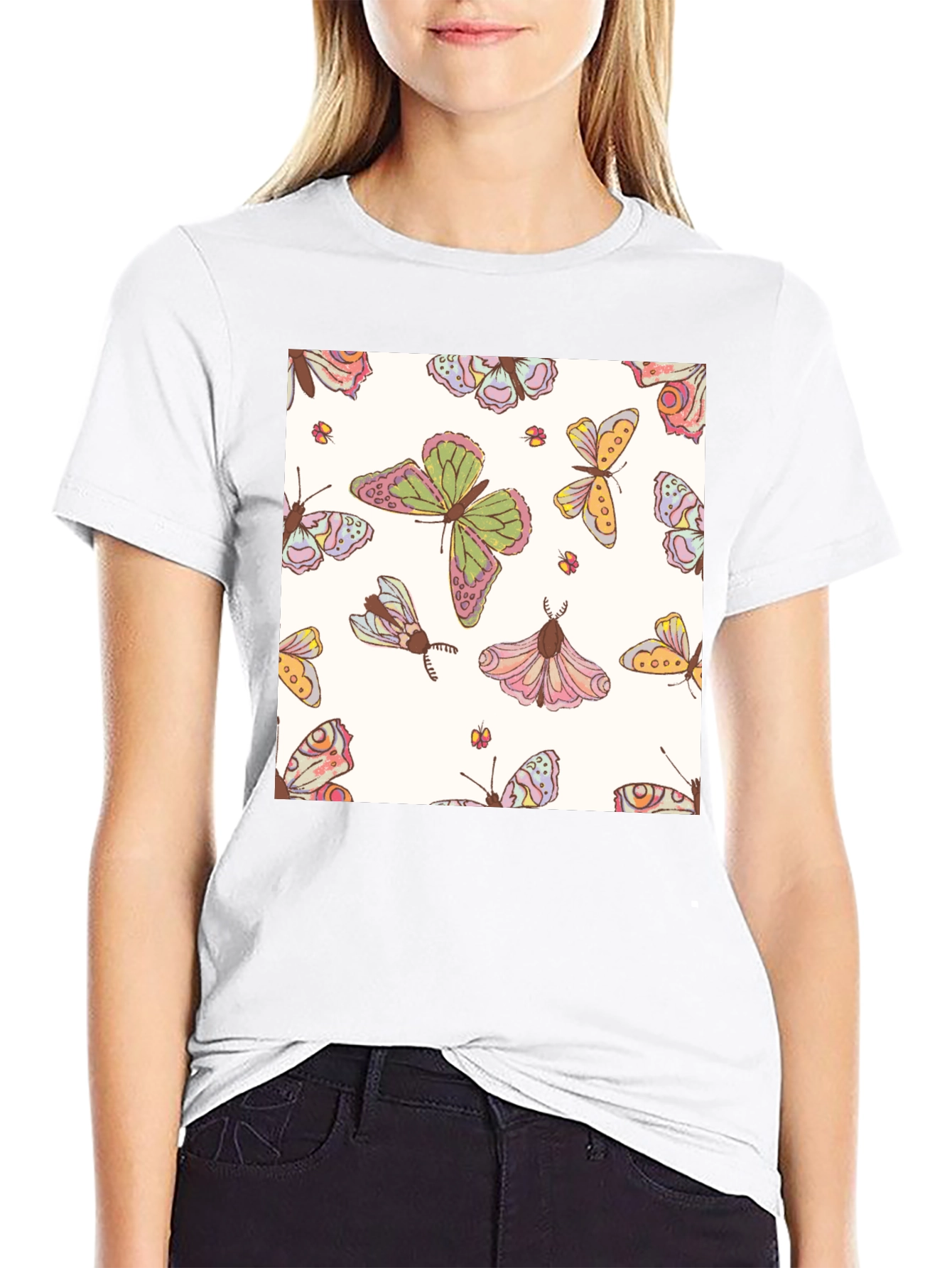 Butterfly Pattern Graphic Tee