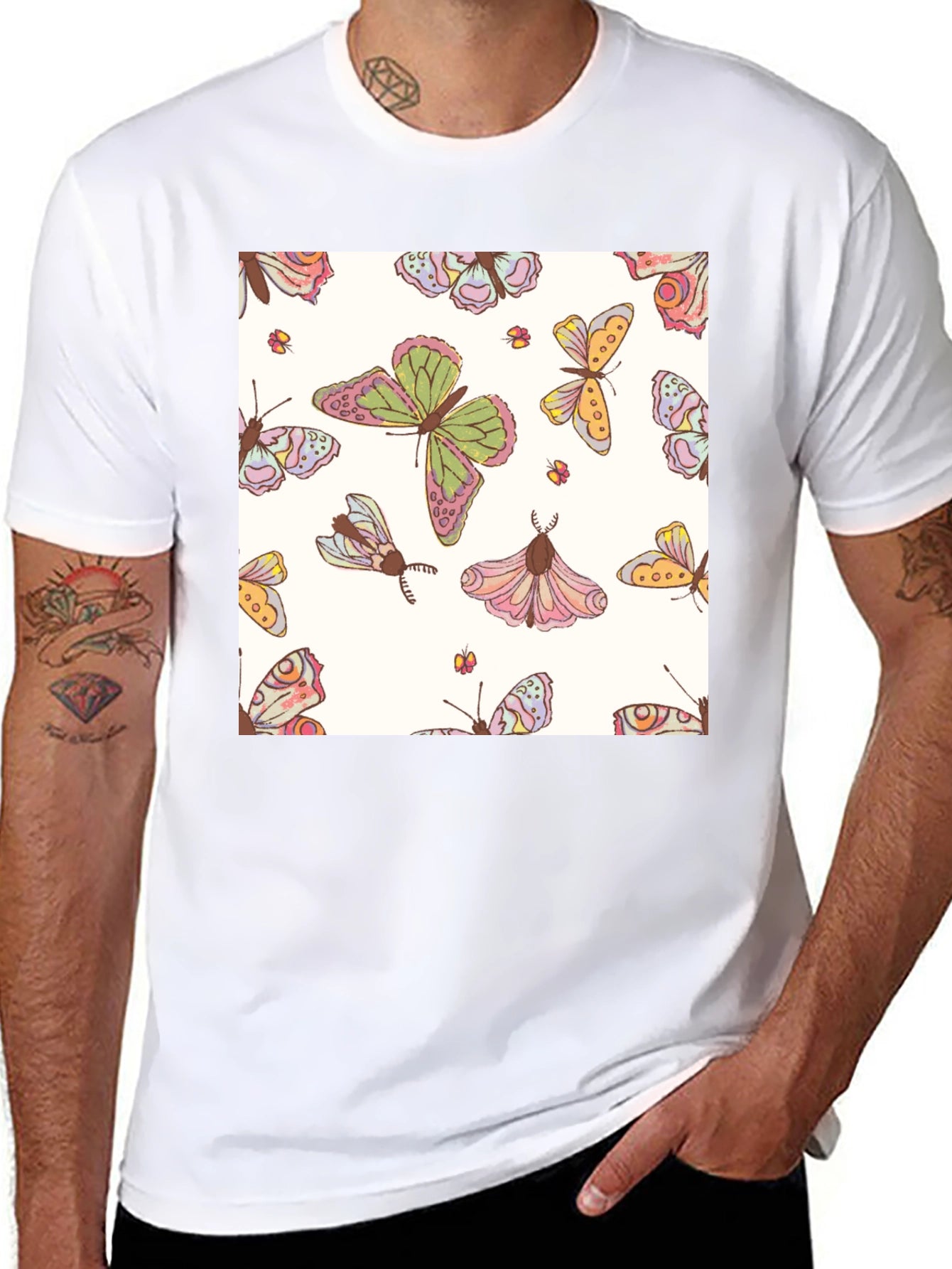 Butterfly Pattern Graphic Tee