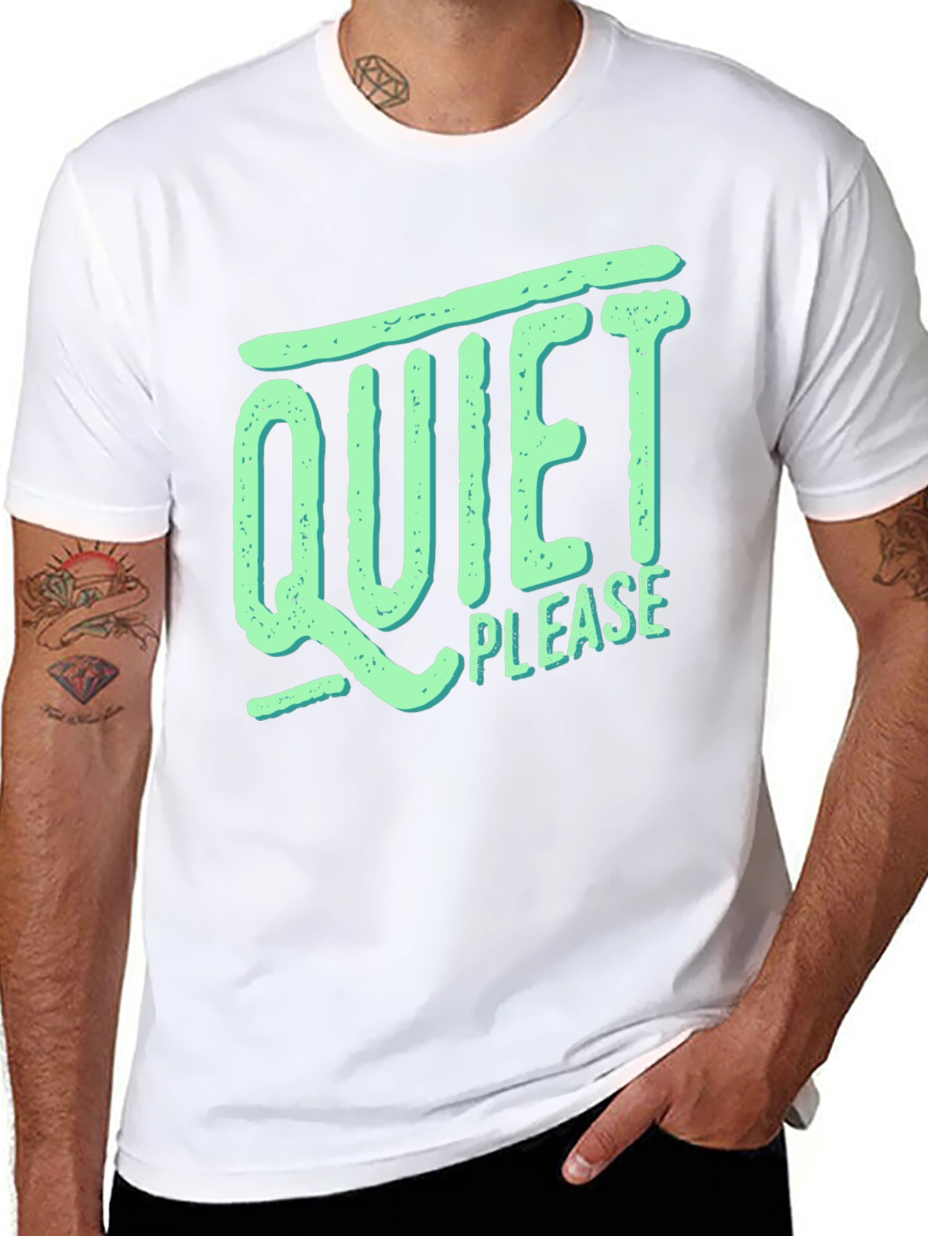 Quiet Please Graphic Tee - Relaxed Comfort