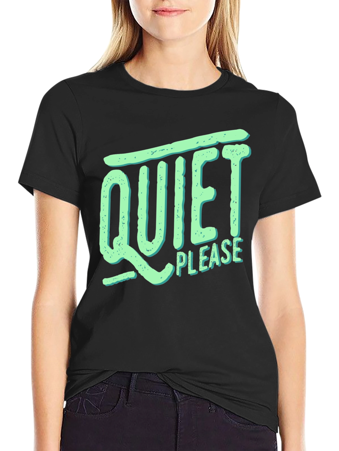 Quiet Please Graphic Tee - Relaxed Comfort