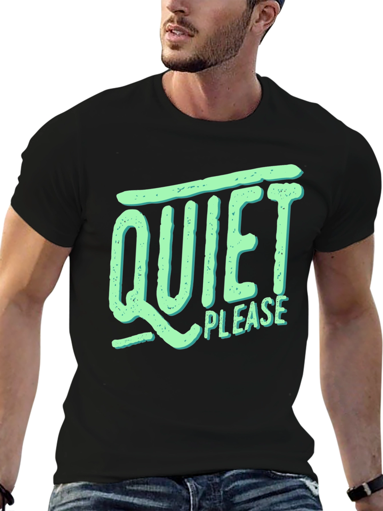 Quiet Please Graphic Tee - Relaxed Comfort