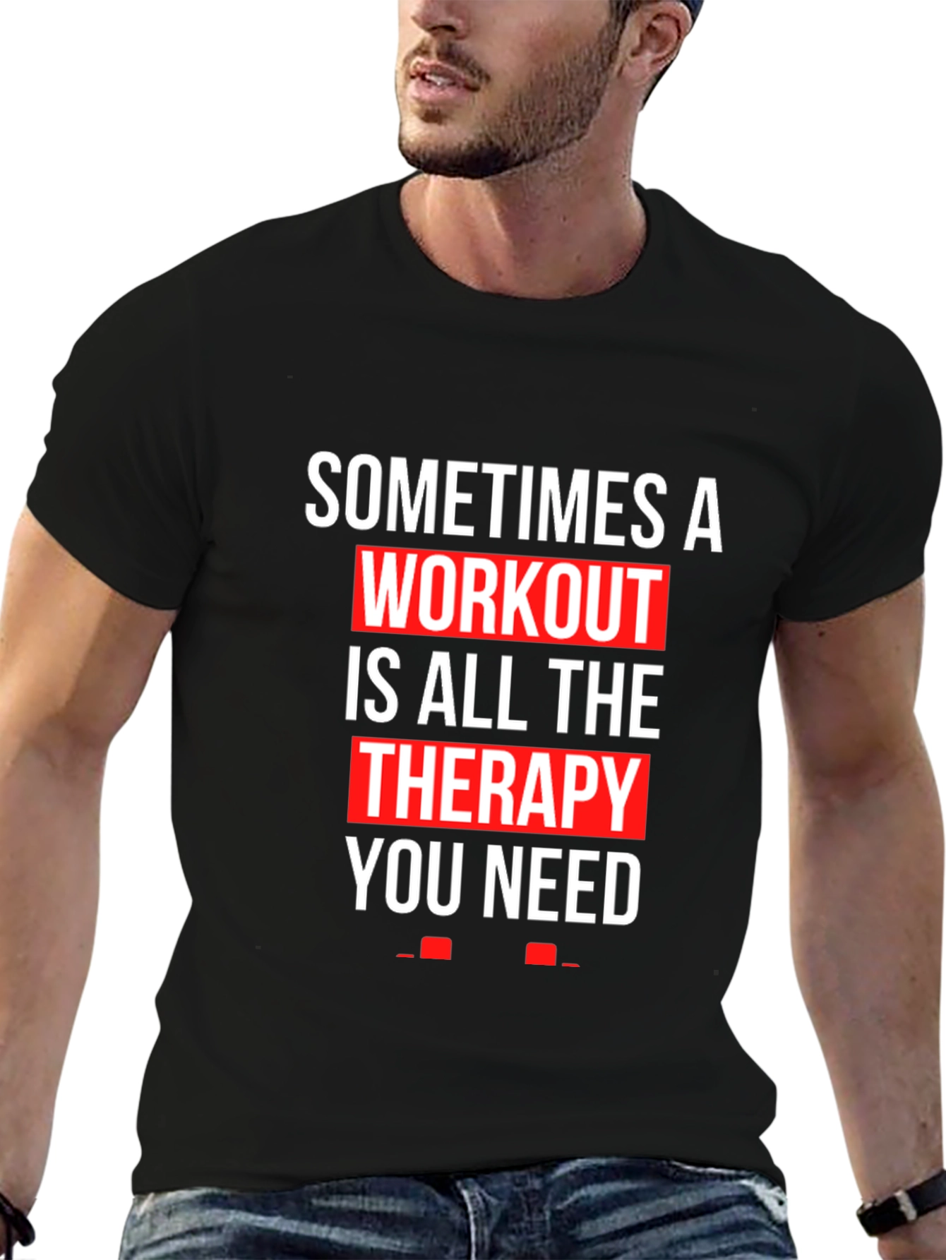 Workout Therapy T-Shirt - Motivational Gym Apparel