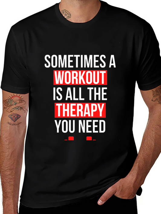 Workout Therapy T-Shirt - Motivational Gym Apparel